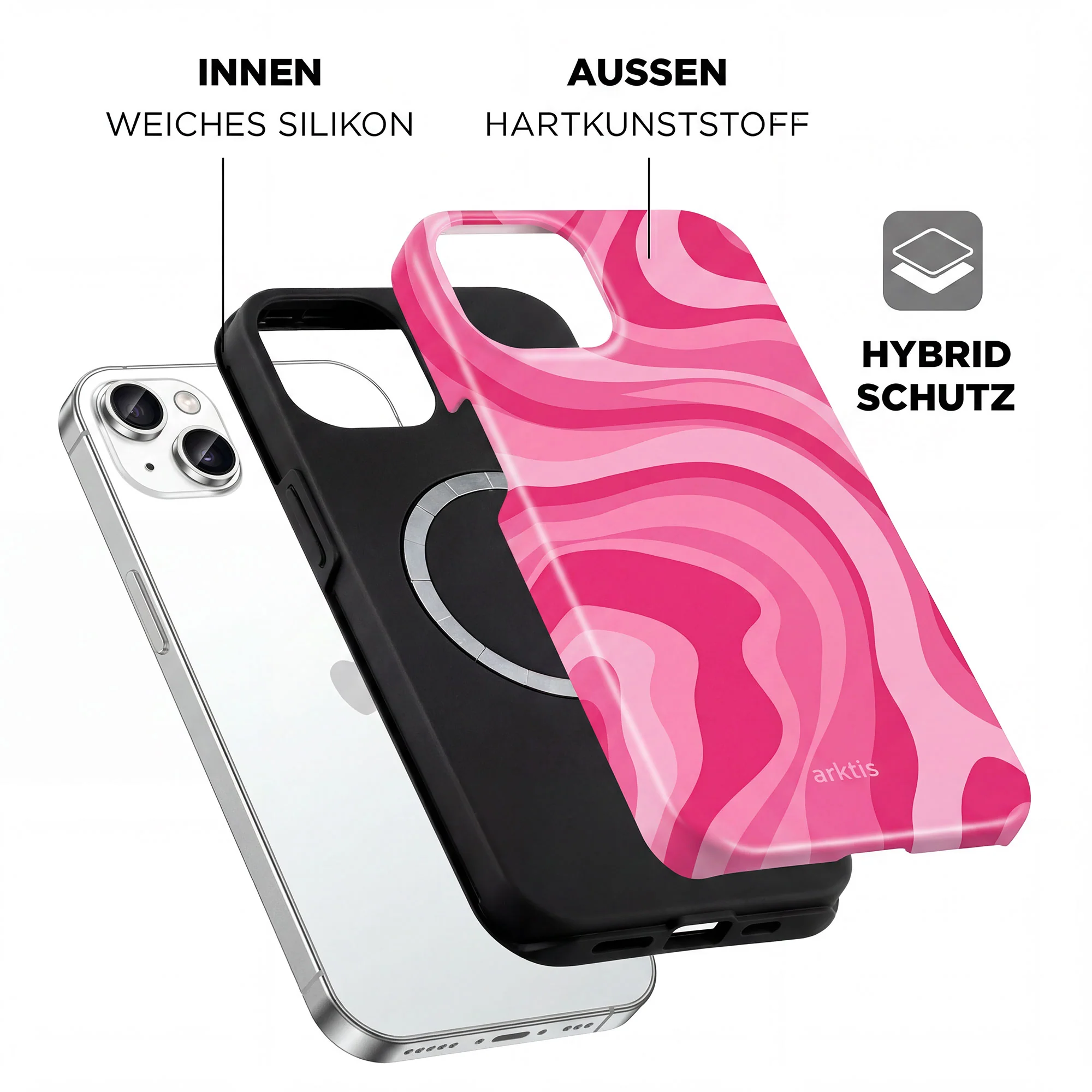 arktis iPhone 15 Hülle - Aura Pink - Image 2