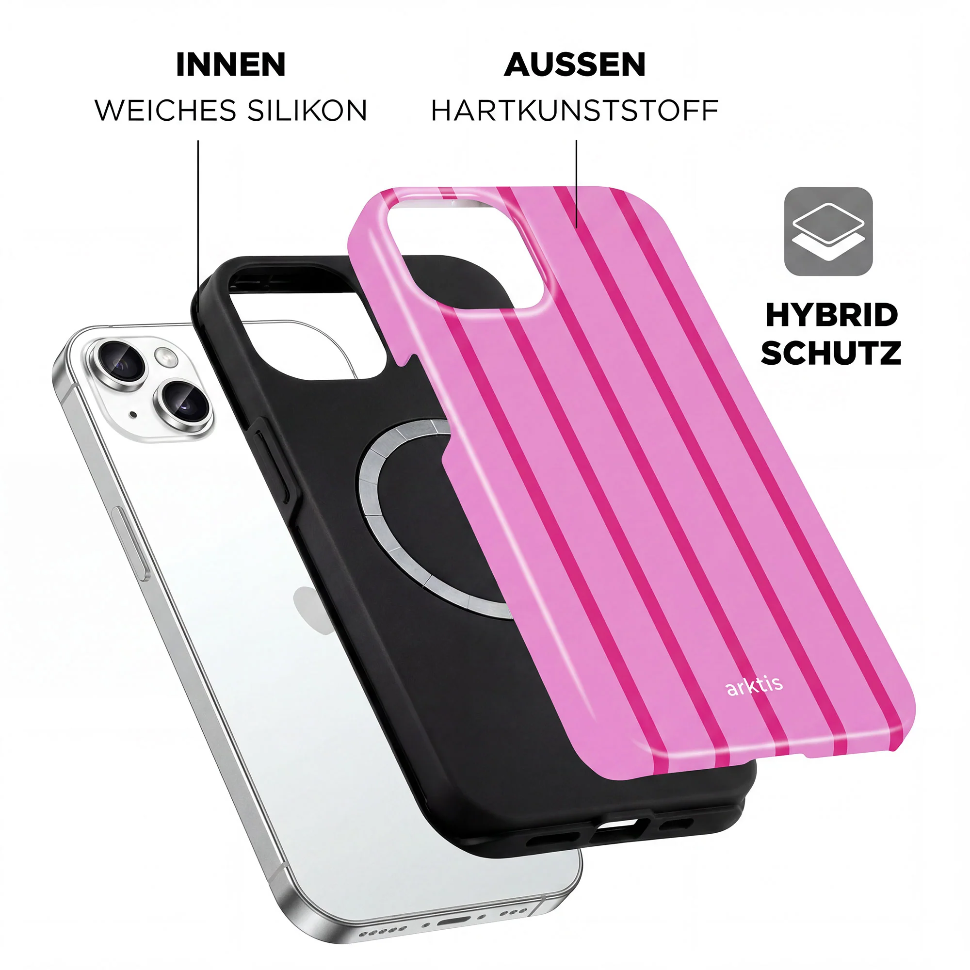arktis iPhone 15 Hülle - Lady Stripes - Image 2