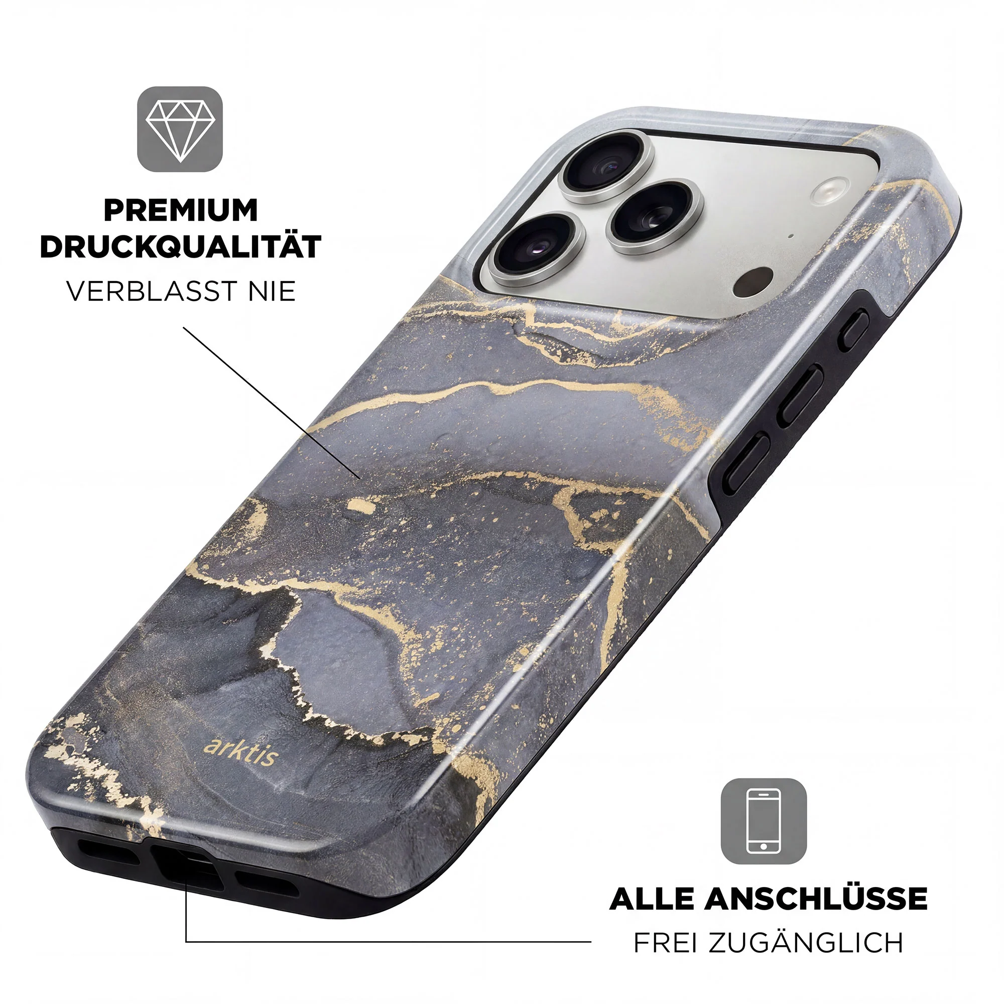 arktis iPhone 14 Pro Hülle - Dusty Marble - Image 3