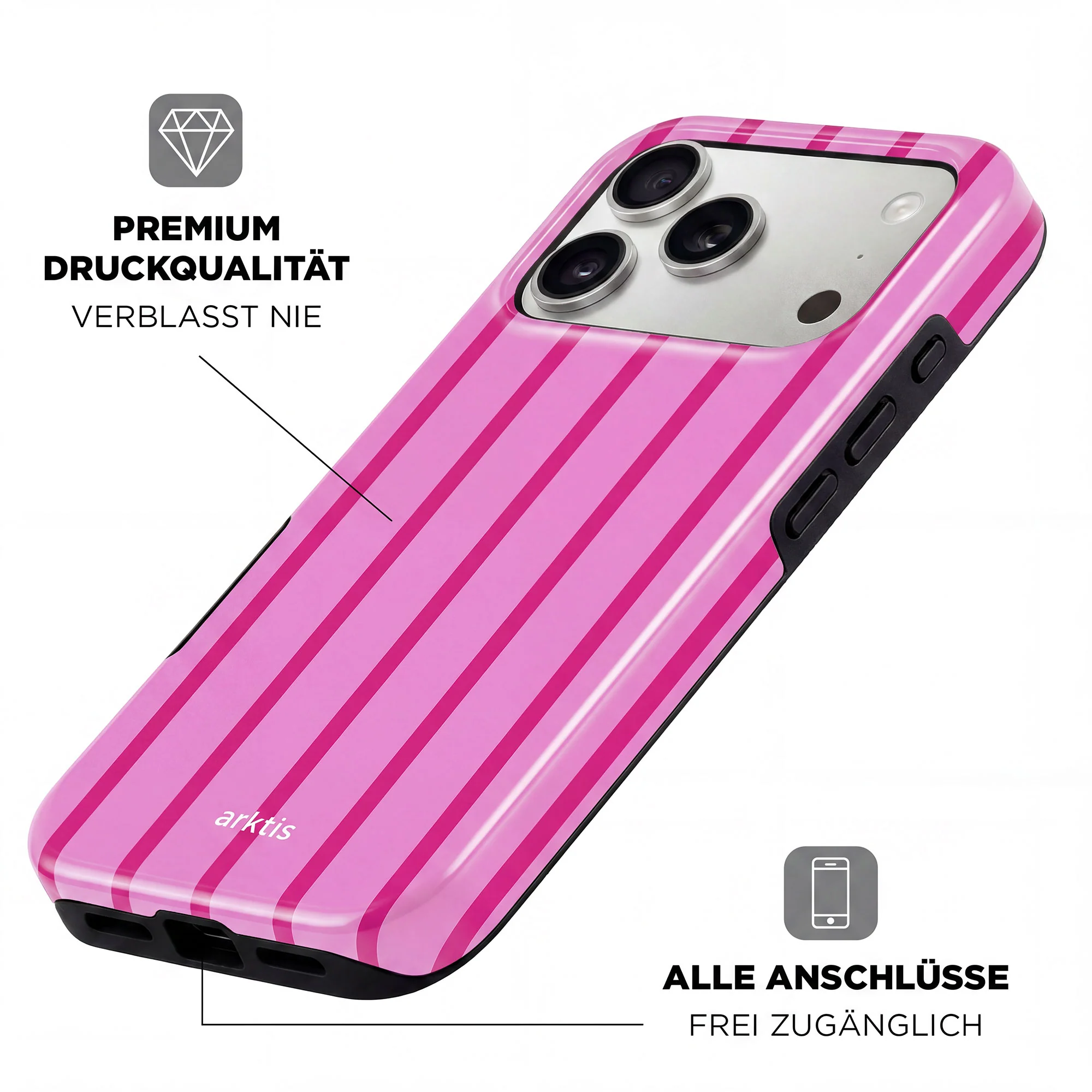 arktis iPhone 16 Pro Hülle - Lady Stripes - Image 3