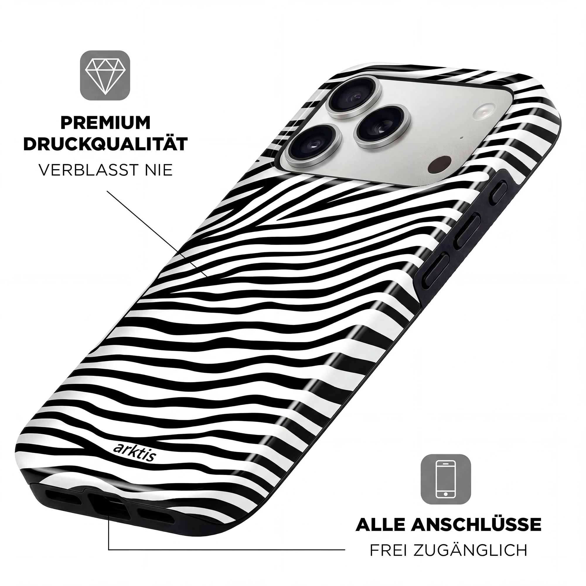 arktis iPhone 16 Hülle - Zebra - Image 3