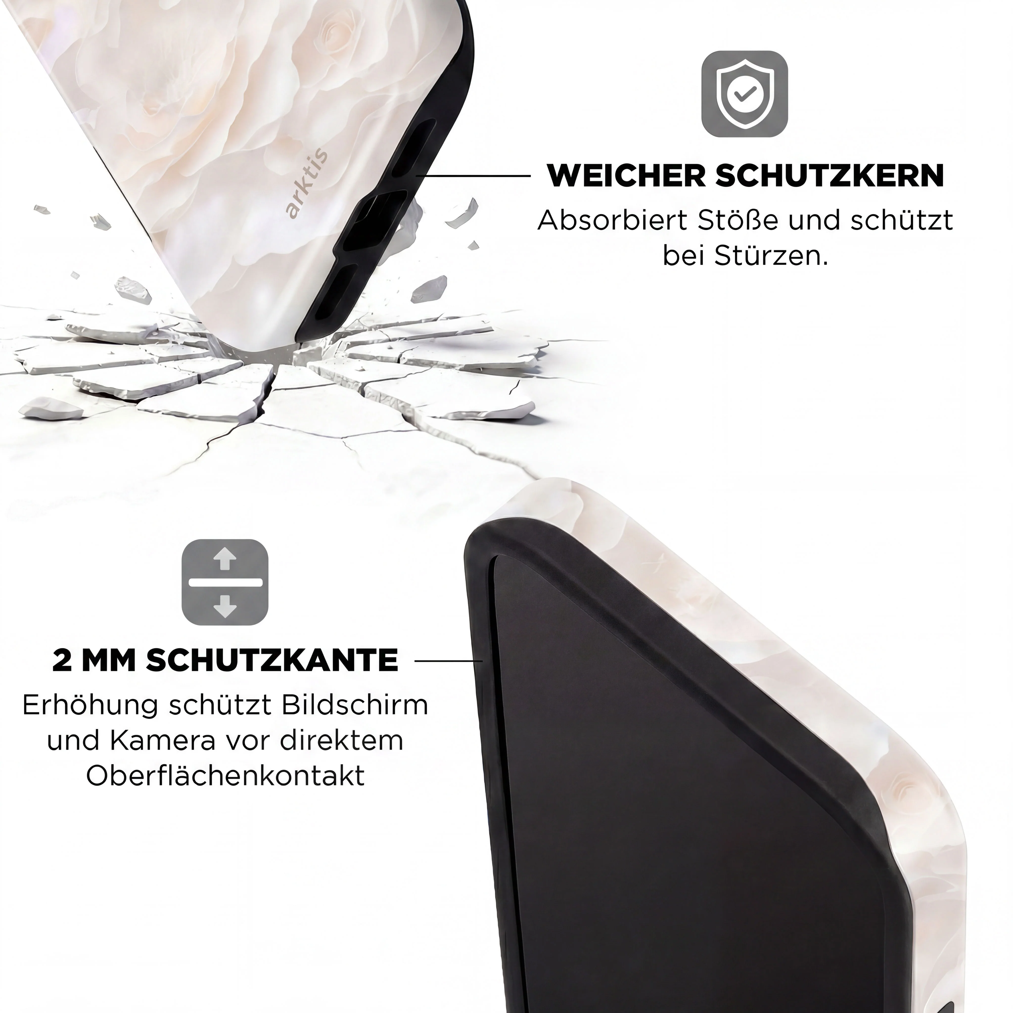 arktis iPhone 15 Pro Max Hülle - Marble Flower - Image 4