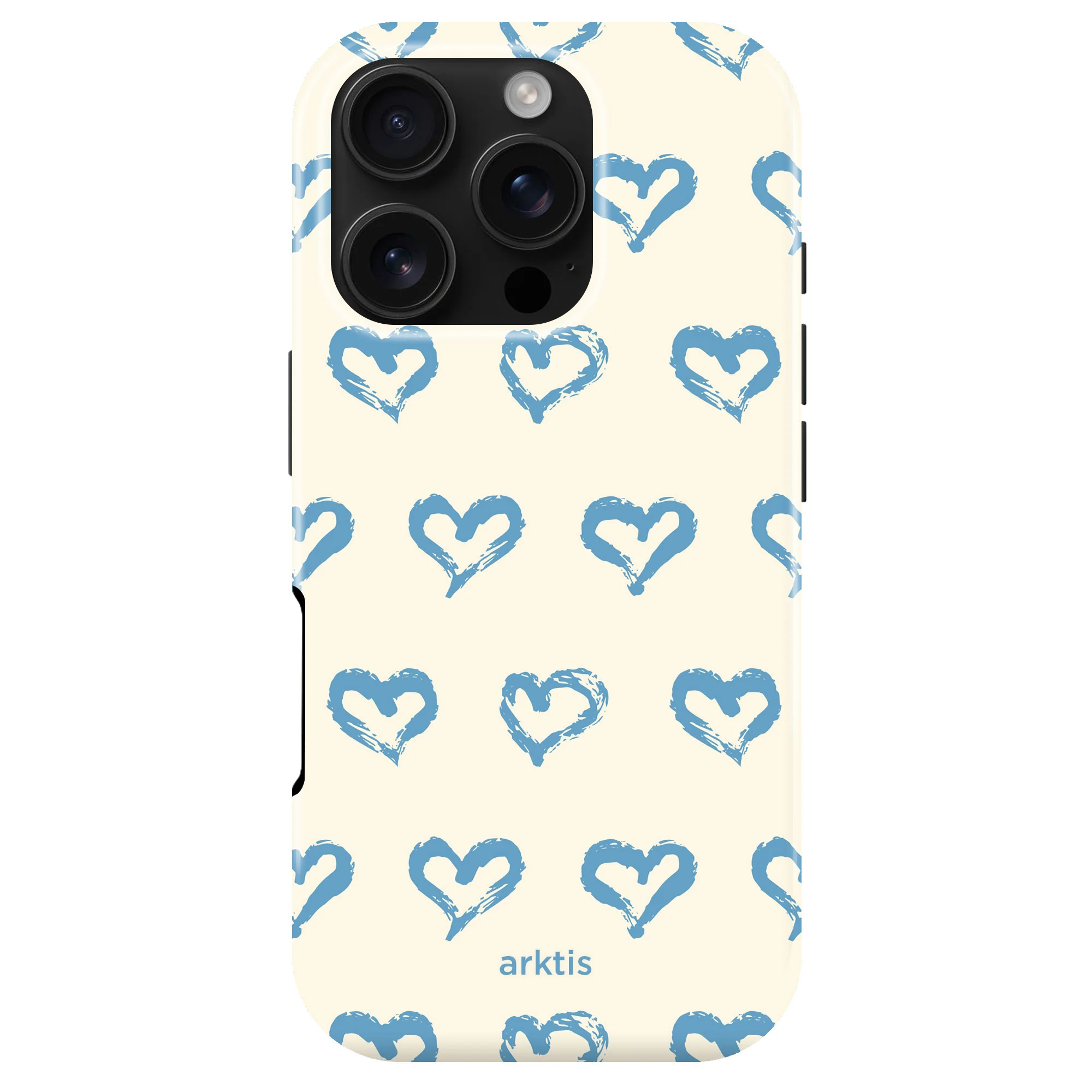 arktis iPhone 16 Pro Hülle - Blue Hearts