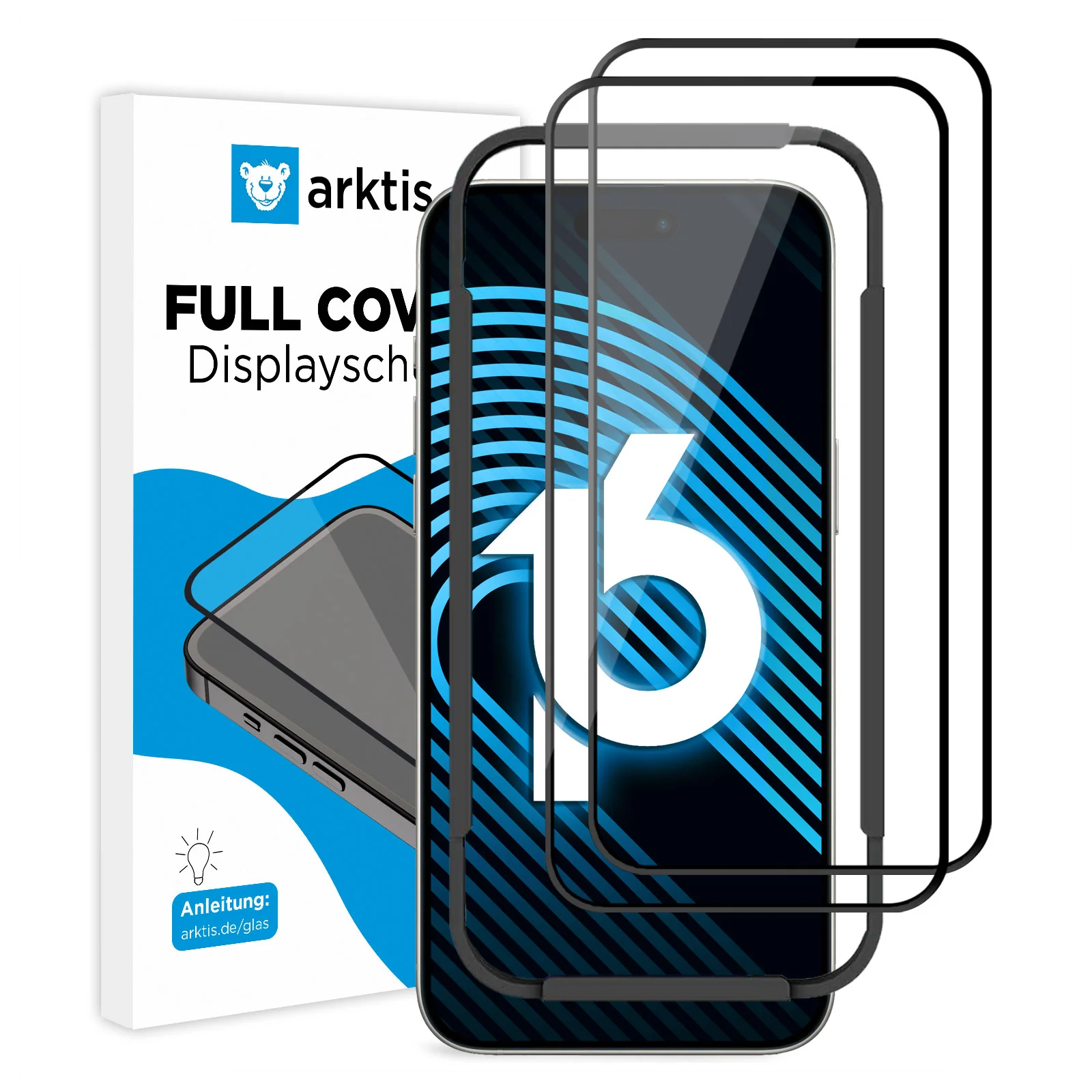 arktis iPhone 16 Displayschutz GLAS - hüllenfreundlich - Image 7