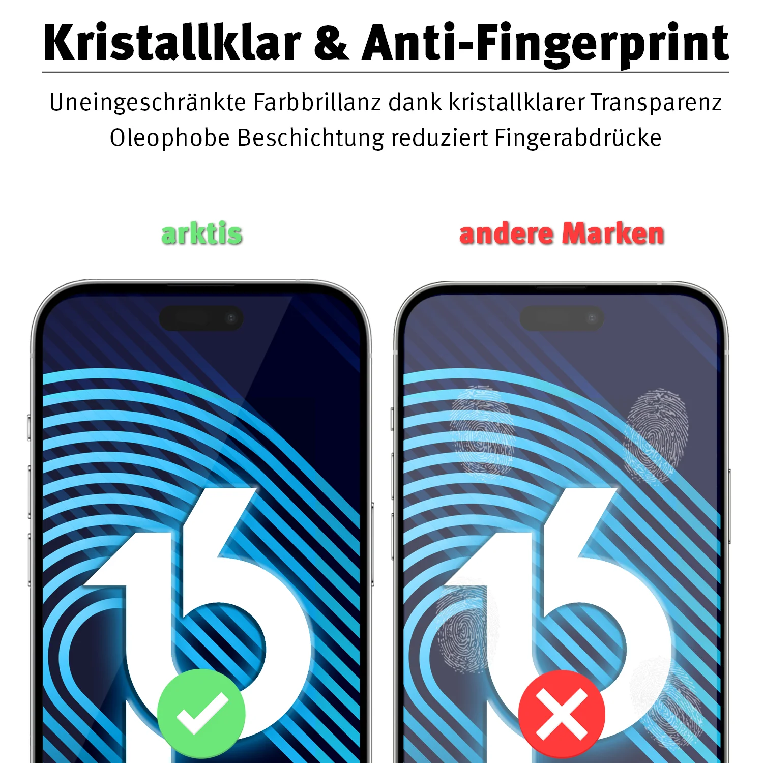 arktis iPhone 16 Displayschutz GLAS - hüllenfreundlich - Image 10