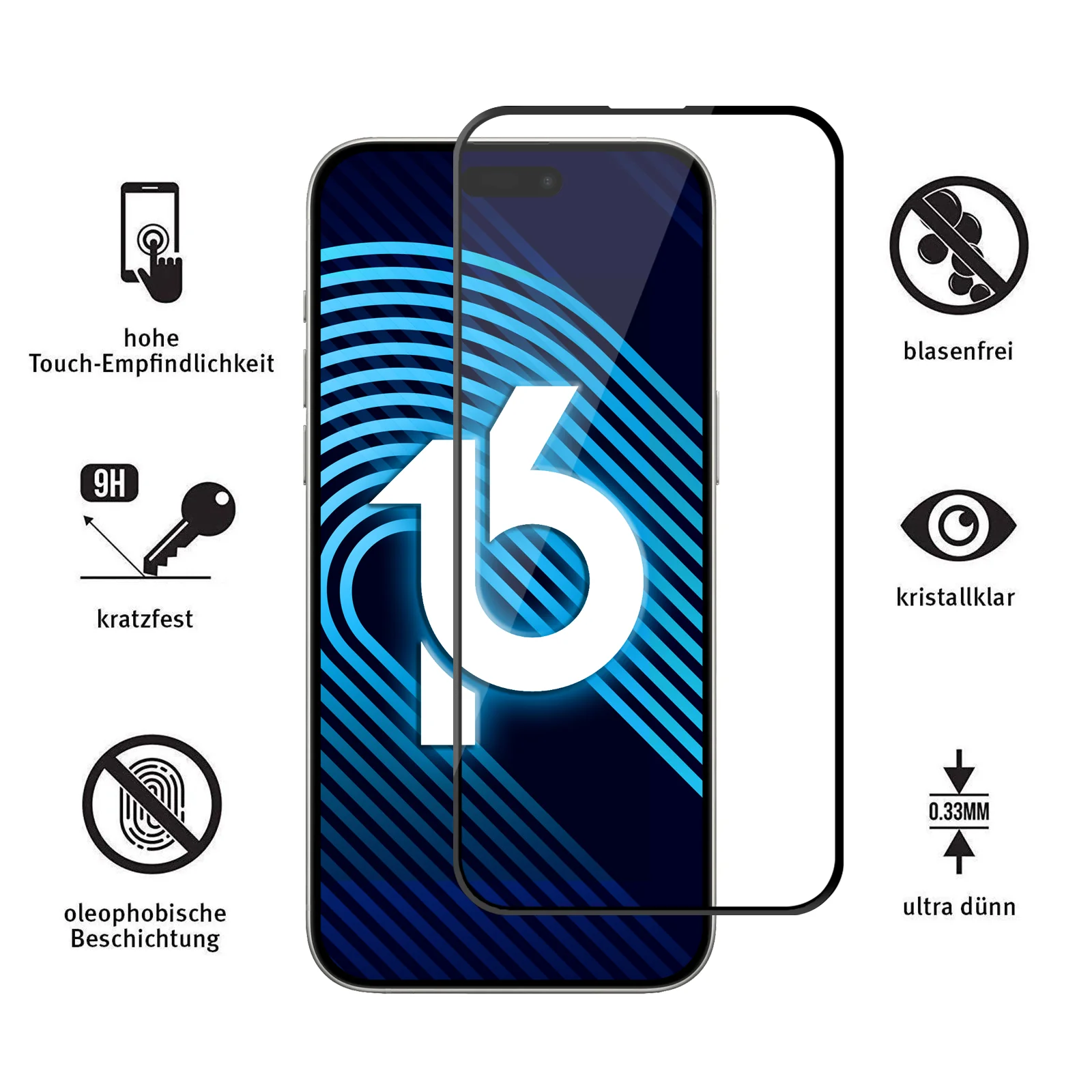 arktis iPhone 16 Displayschutz GLAS - hüllenfreundlich - Image 15