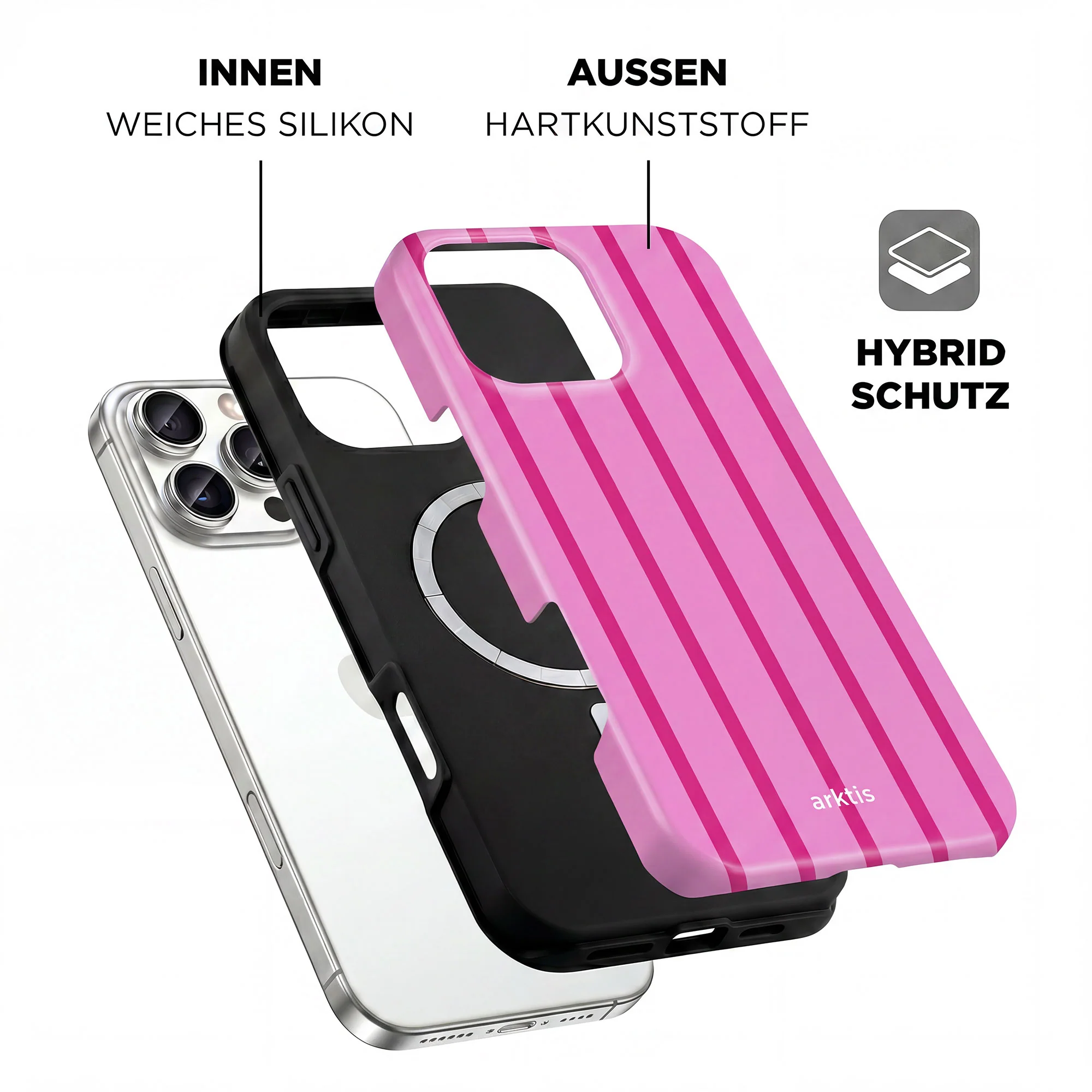 arktis iPhone 16 Pro Hülle - Lady Stripes - Image 2