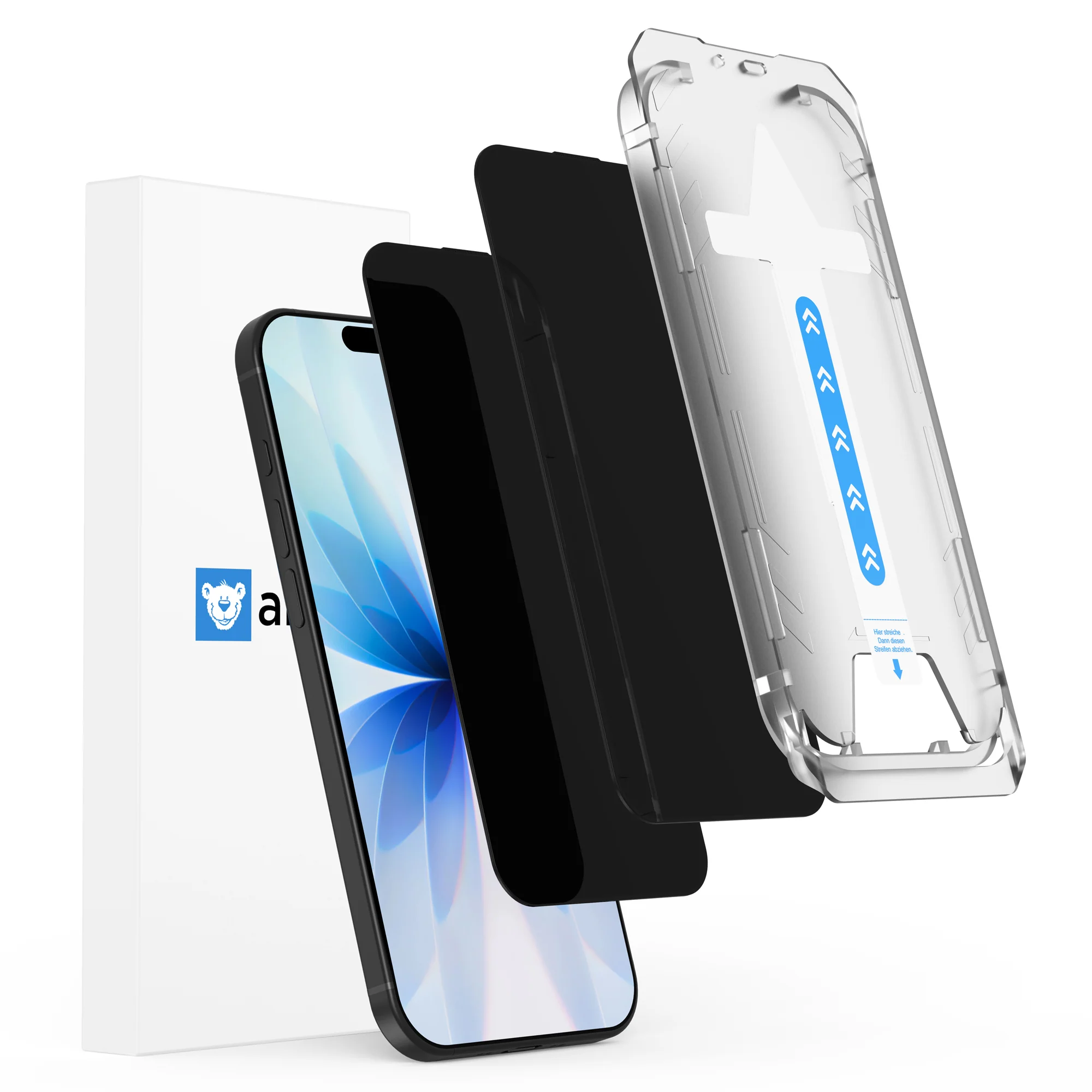arktis iPhone 17 PRIVACY Displayschutzfolie - Staubfrei ohne Blasen