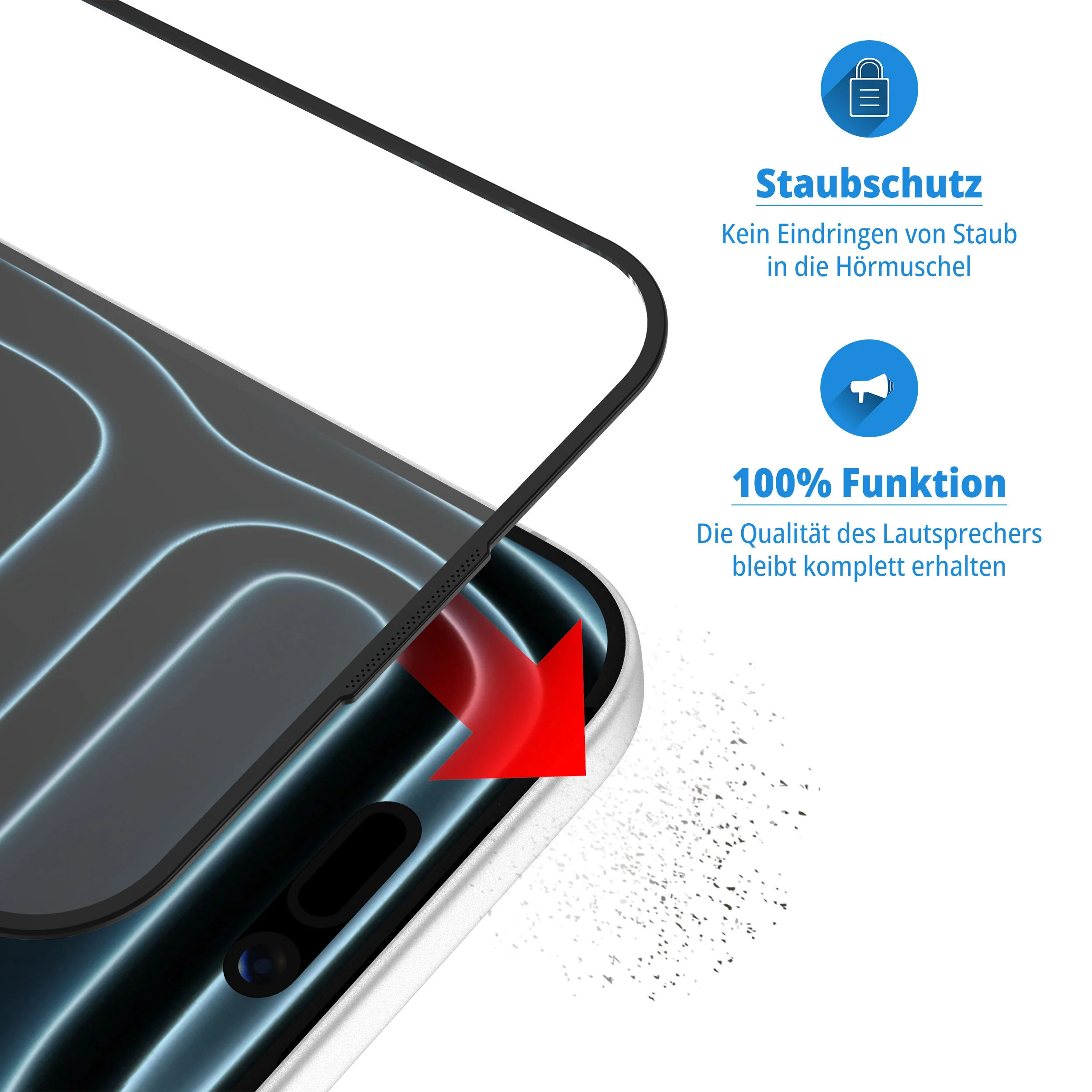 arktis iPhone 17 Pro Displayschutzfolie - Staubfrei ohne Blasen - Image 4