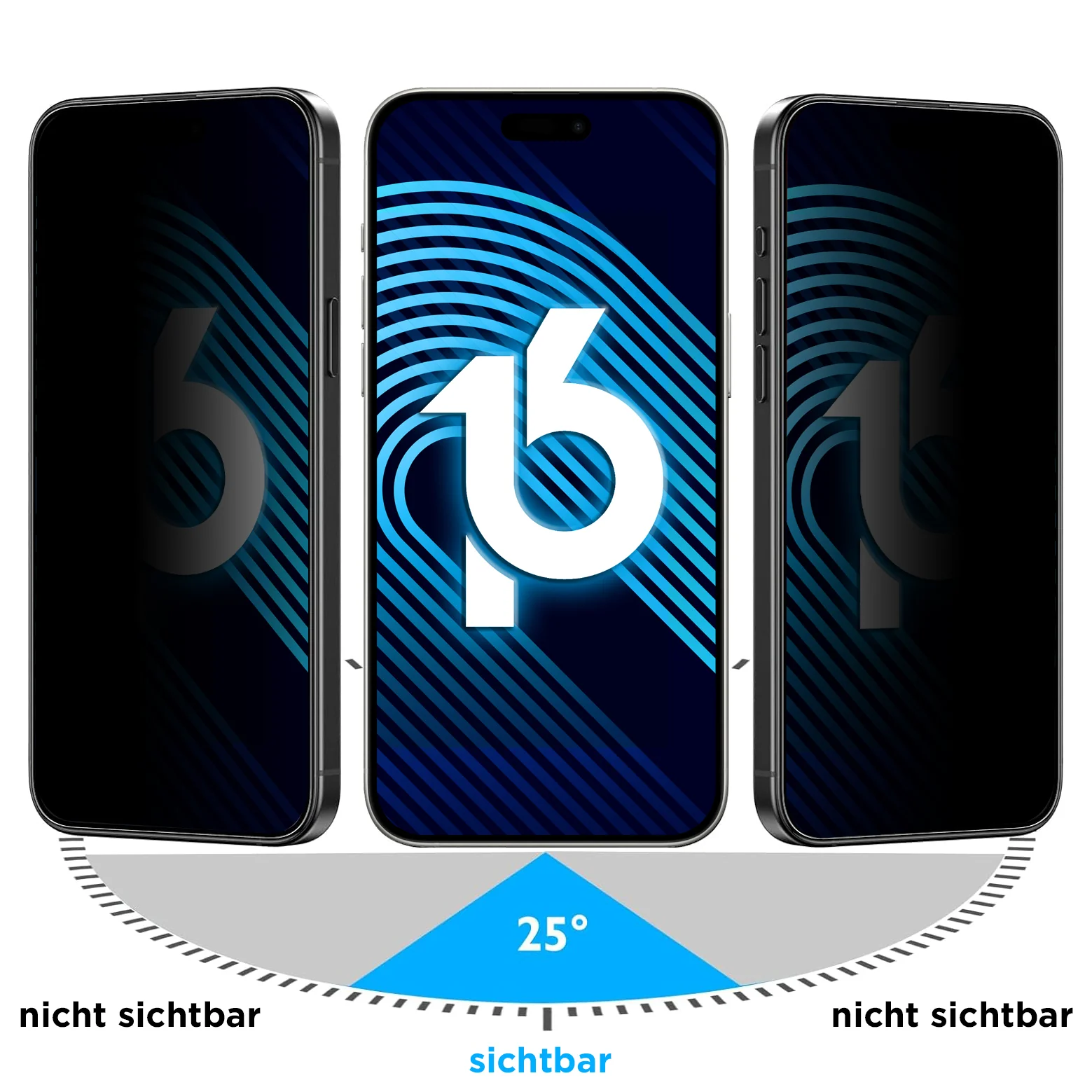 arktis iPhone 16 PRIVACY Displayschutz GLAS - hüllenfreundlich - Image 6