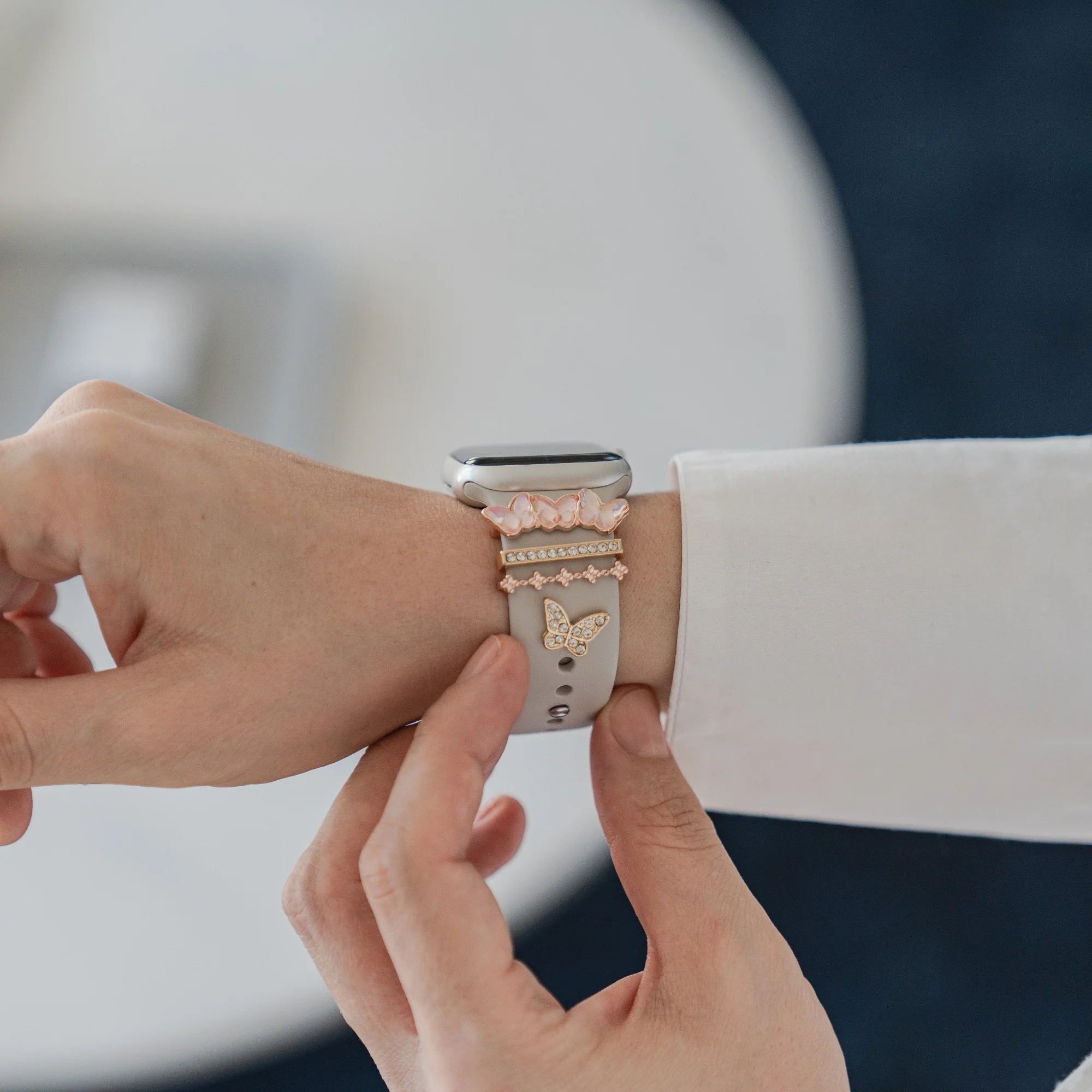 arktisband Apple Watch Charms "Diamond Butterfly" - Roségold