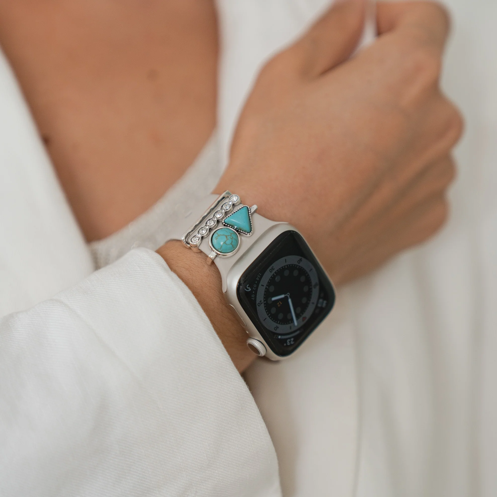 arktisband Apple Watch Charms "Opal" - Silber - Image 4