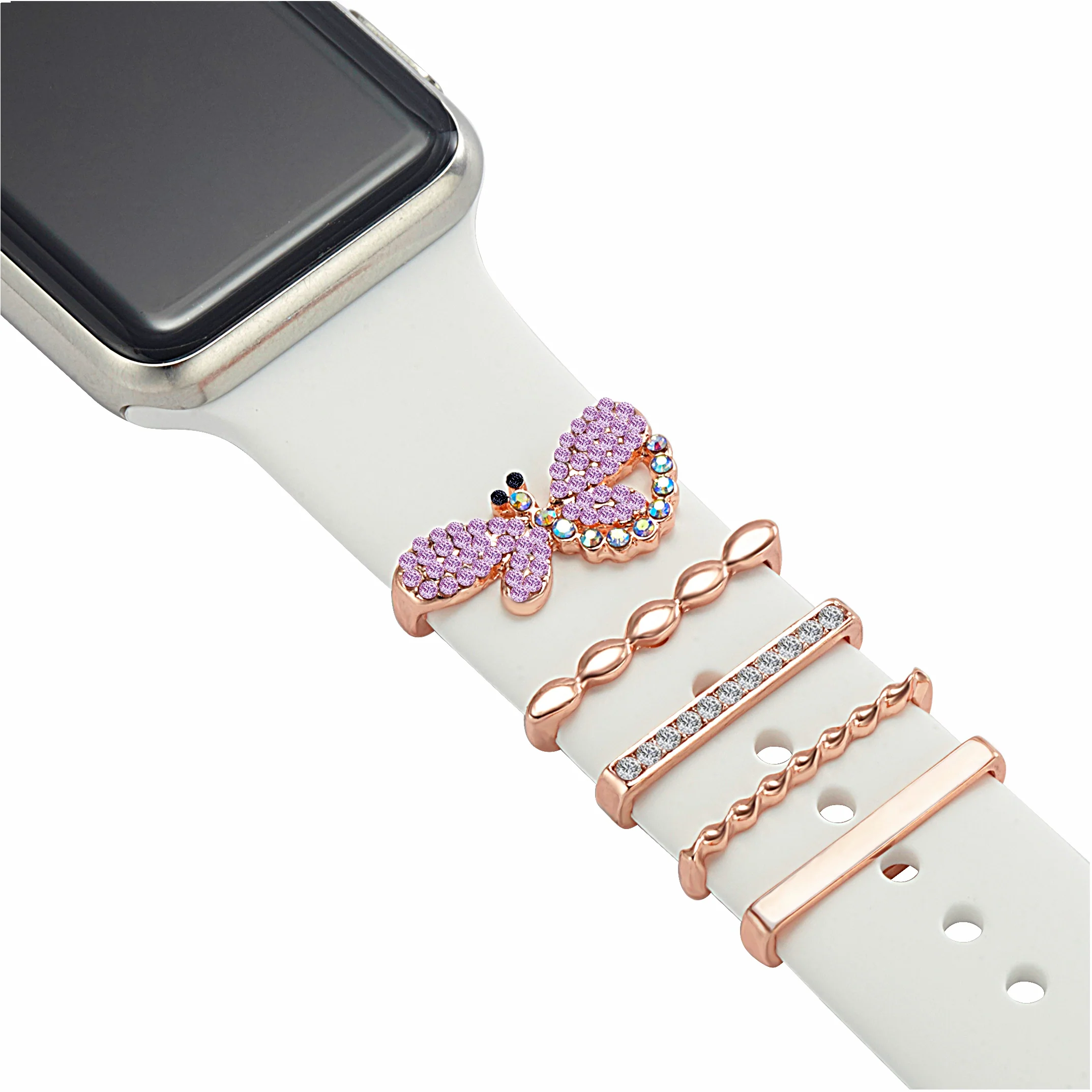 arktisband Apple Watch Charms "Violett Butterfly" - Gold - Image 2