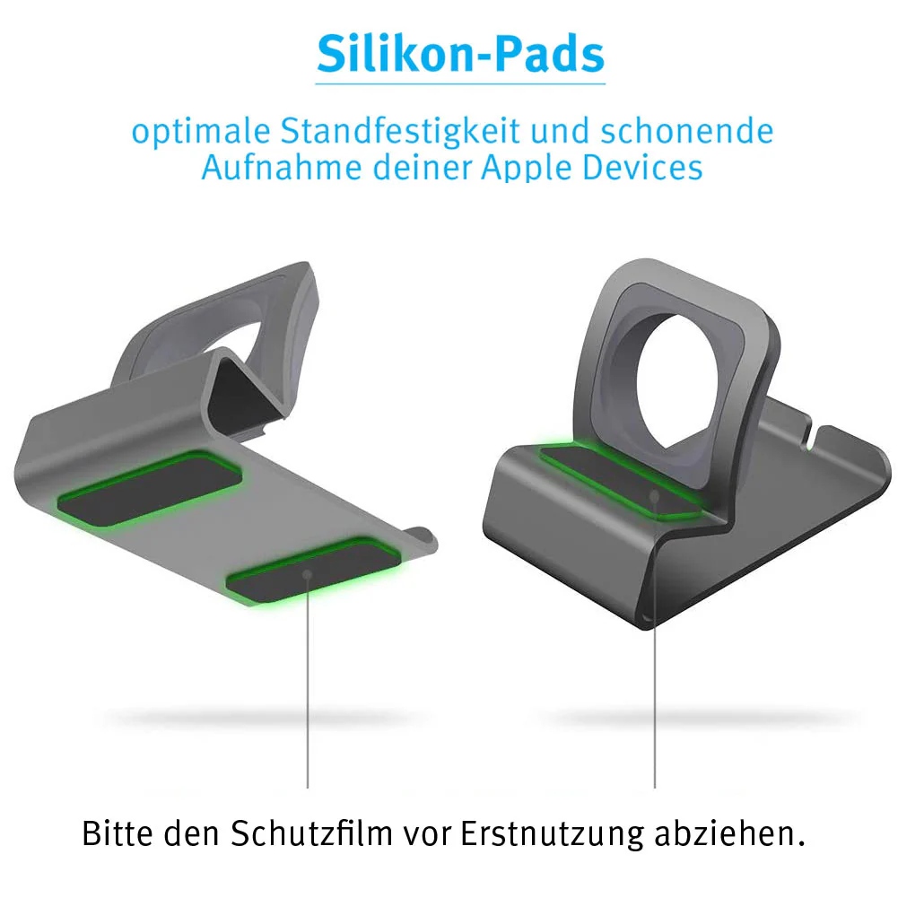 arktisband Apple Watch Ladestation aus Aluminium - Space Grau - Image 3