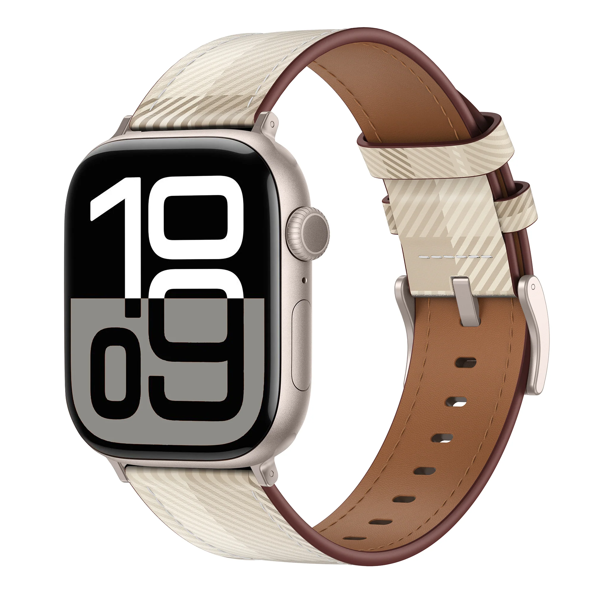 arktisband Apple Watch Lederarmband „Studio“ - Karo