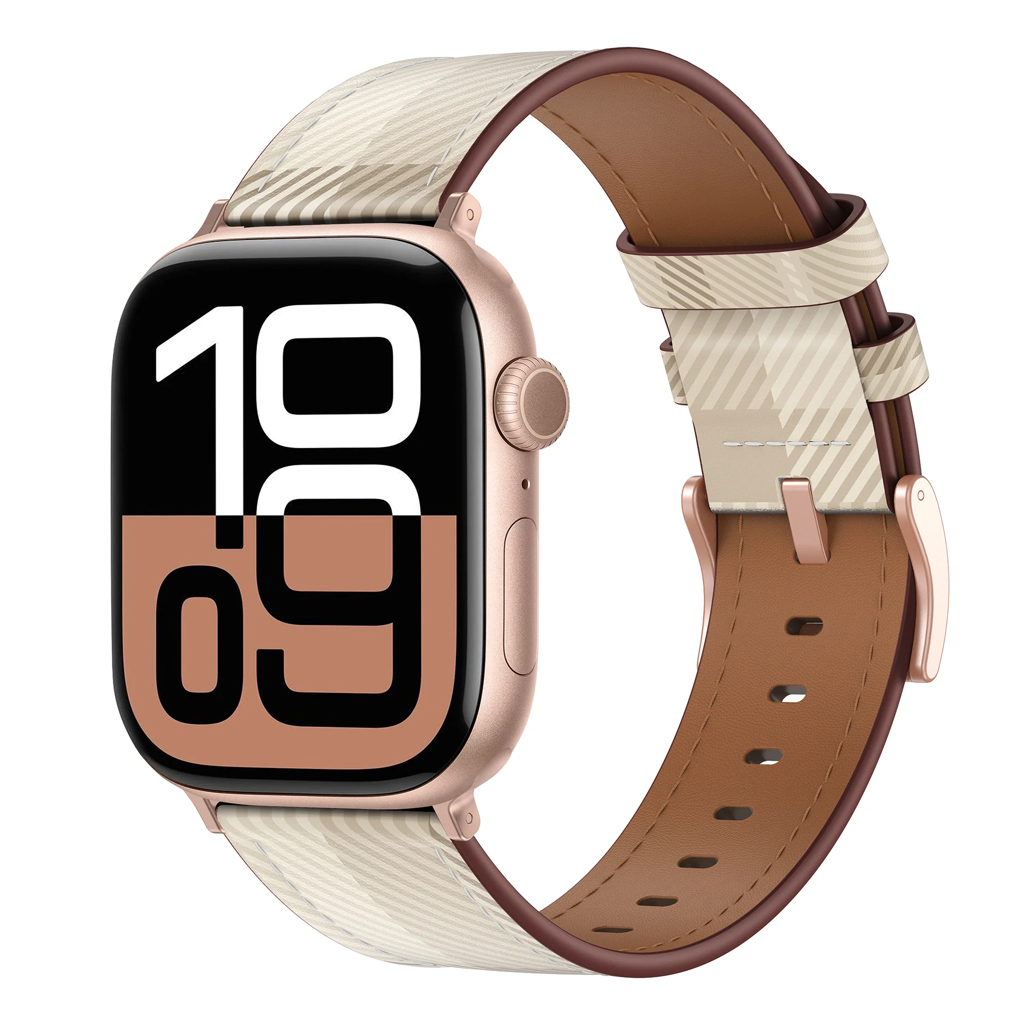 arktisband Apple Watch Lederarmband „Studio“ - Karo - Image 3