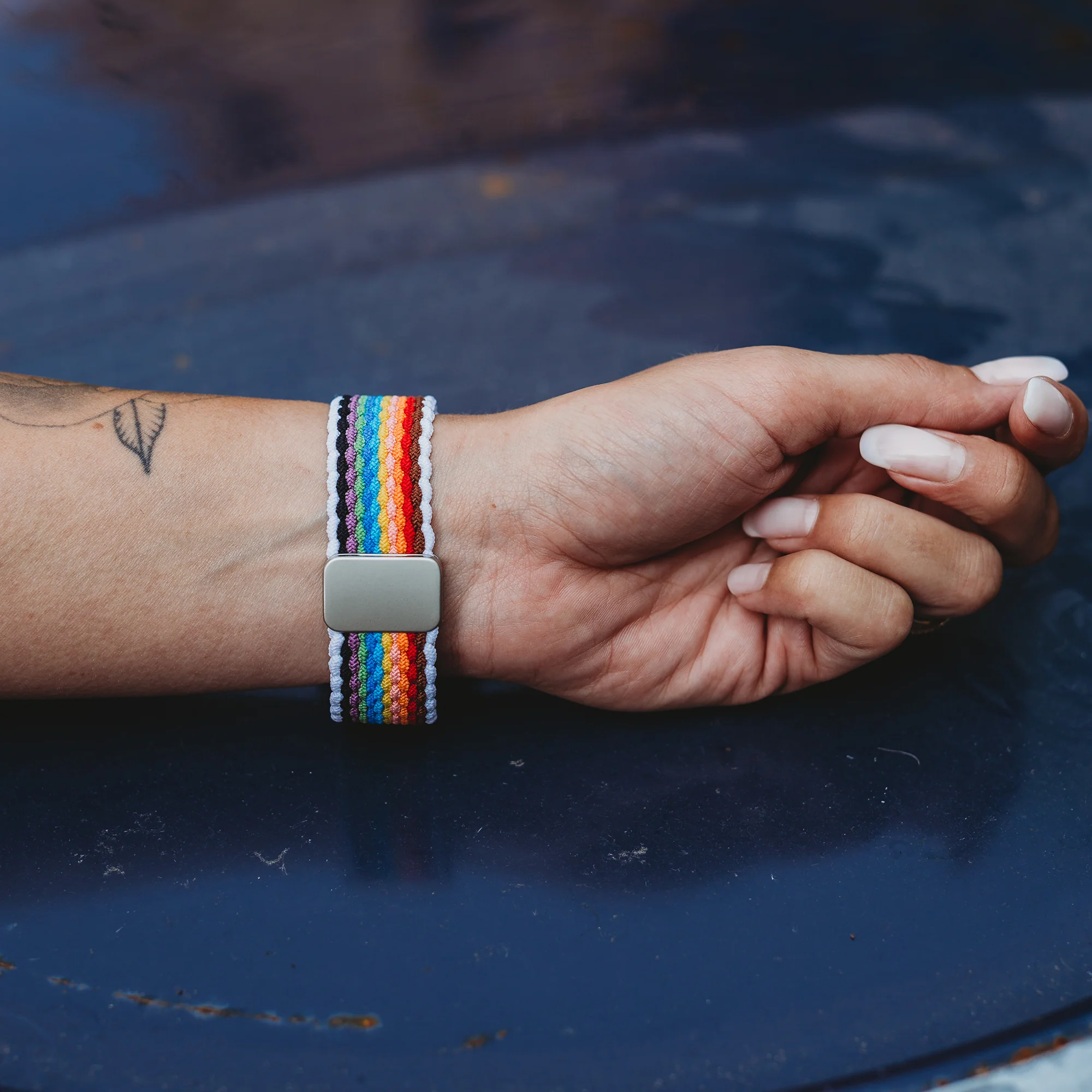 arktisband Geflochtenes Apple Watch Armband "Casual" Rainbow Edition - Image 3