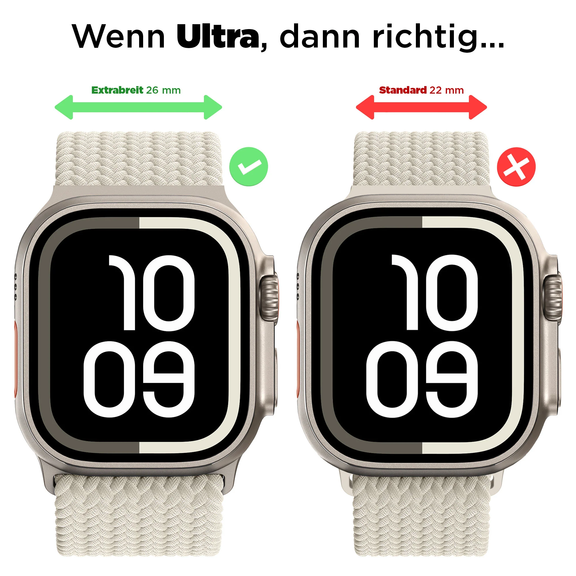 arktisband Geflochtenes Apple Watch Ultra Armband "Casual" mit Magnetverschluss - Image 4