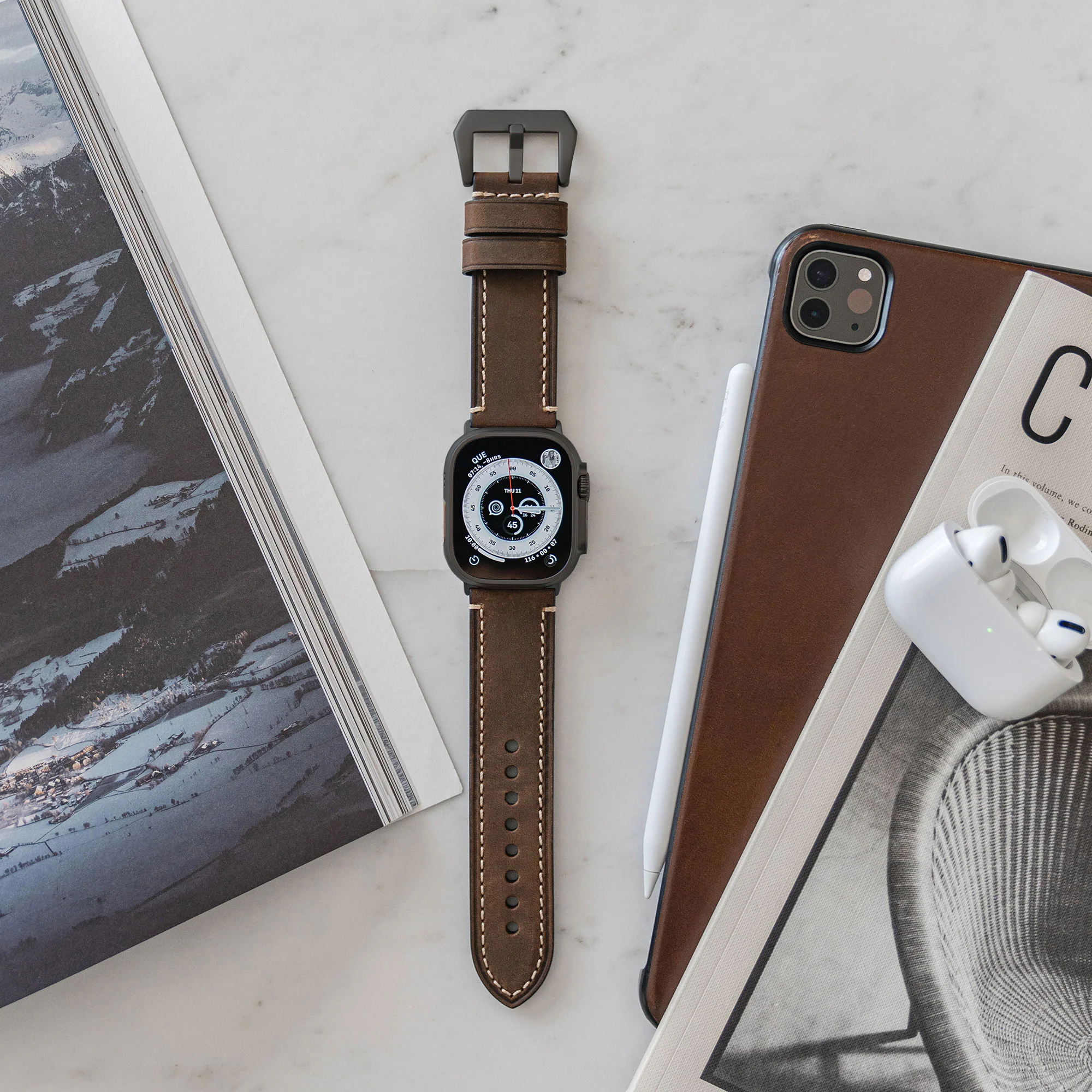 arktisband Apple Watch Ultra PALERMO GRANDE Lederarmband - Image 60