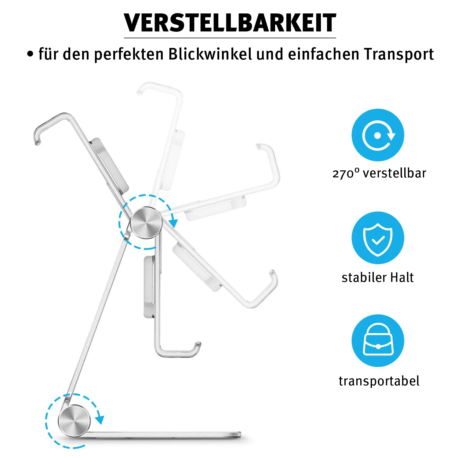 ArktisPRO Aluminum Ständer für iPhone und Apple Watch - Silber - Image 4