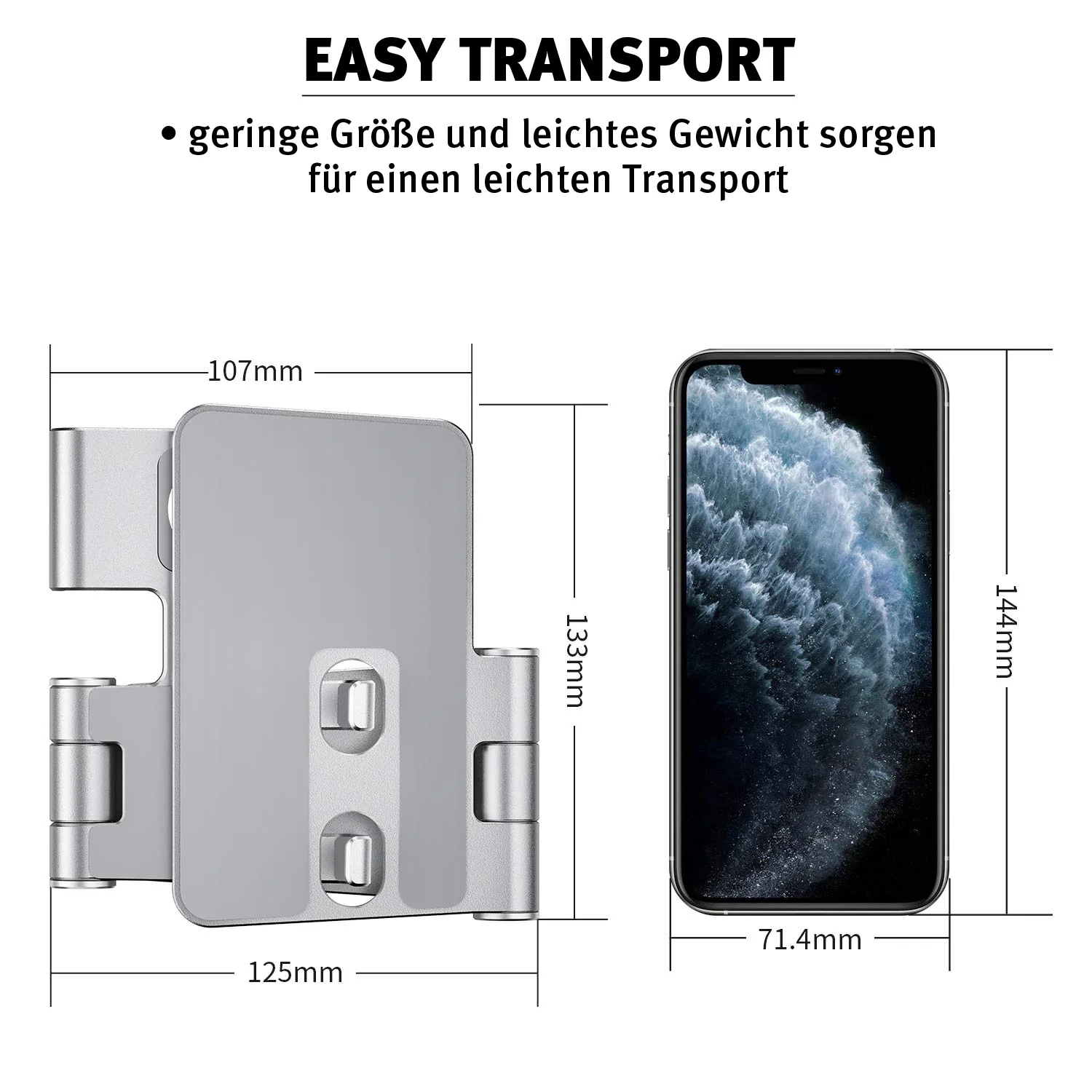 ArktisPRO Aluminum Ständer für iPhone und Apple Watch - Silber - Image 5