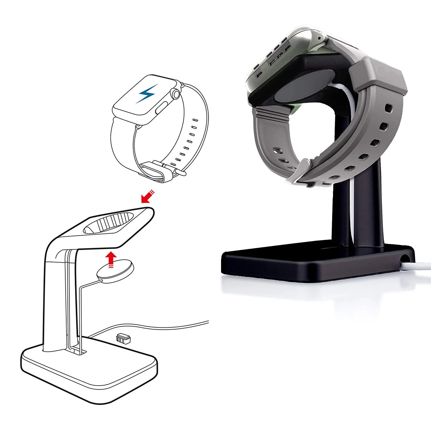 ArktisPRO Apple Watch Charging Dock schwarz - Image 6