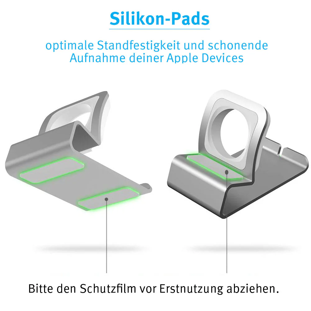 ArktisPRO Apple Watch Ladestation aus Aluminium - Silber - Image 3