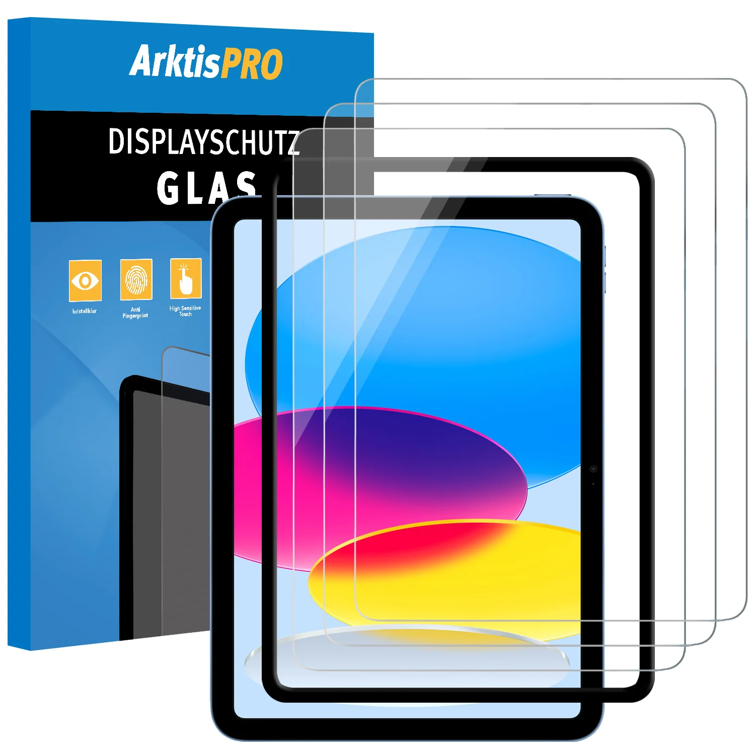ArktisPRO iPad 11" (2022/2025) Displayschutz GLAS - 3er Set
