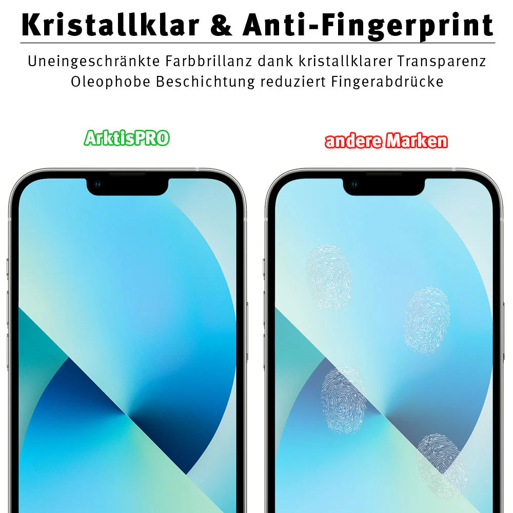 ArktisPRO iPhone 13 mini FULL COVER Displayschutz GLAS - hüllenfreundlich - 3er Set - Image 4