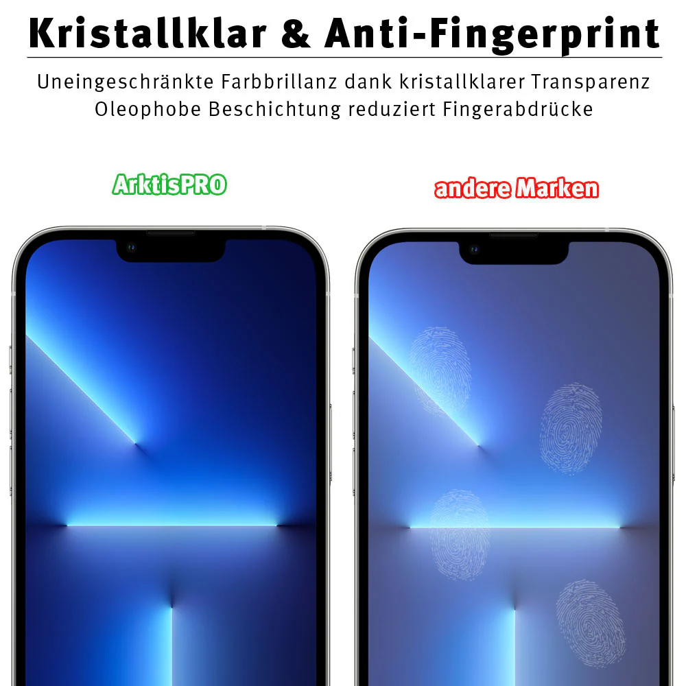ArktisPRO iPhone 13 Pro Max FULL COVER Displayschutz GLAS - hüllenfreundlich - Image 4