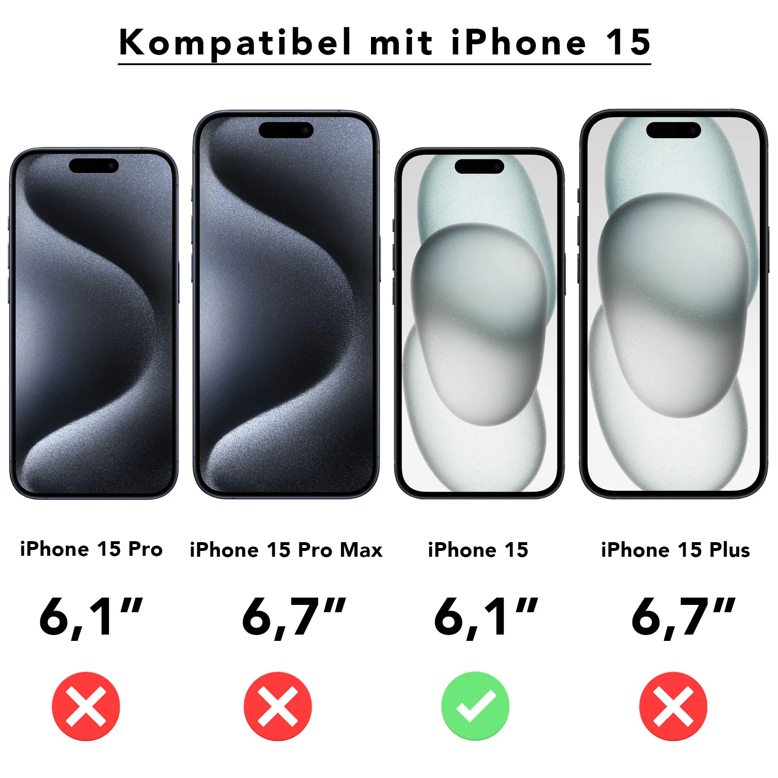 ArktisPRO iPhone 15 FULL COVER Displayschutz GLAS - hüllenfreundlich - 3er Set - Image 6