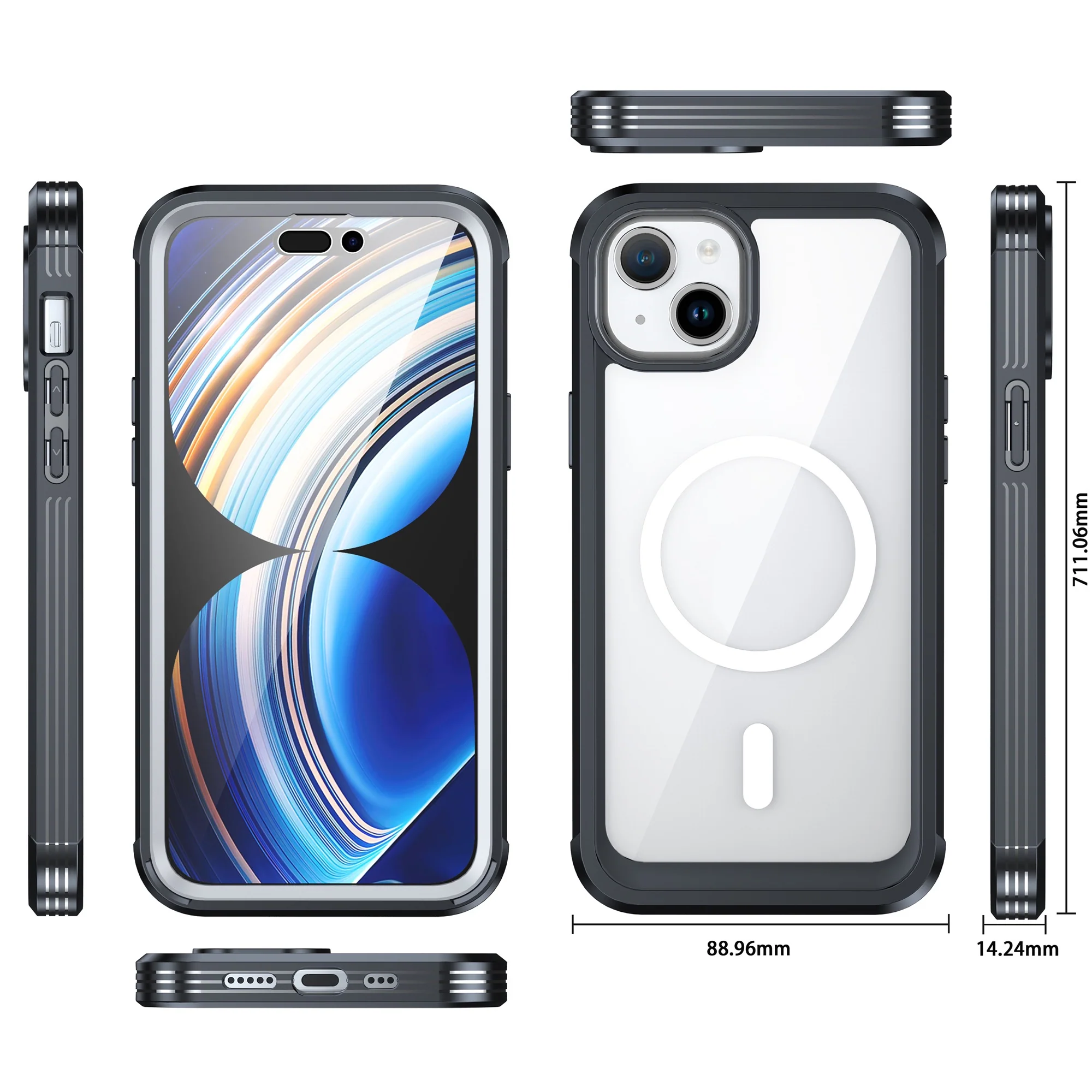ArktisPRO iPhone 15 Plus 360ULTIMATE Case - Schwarz - Image 4