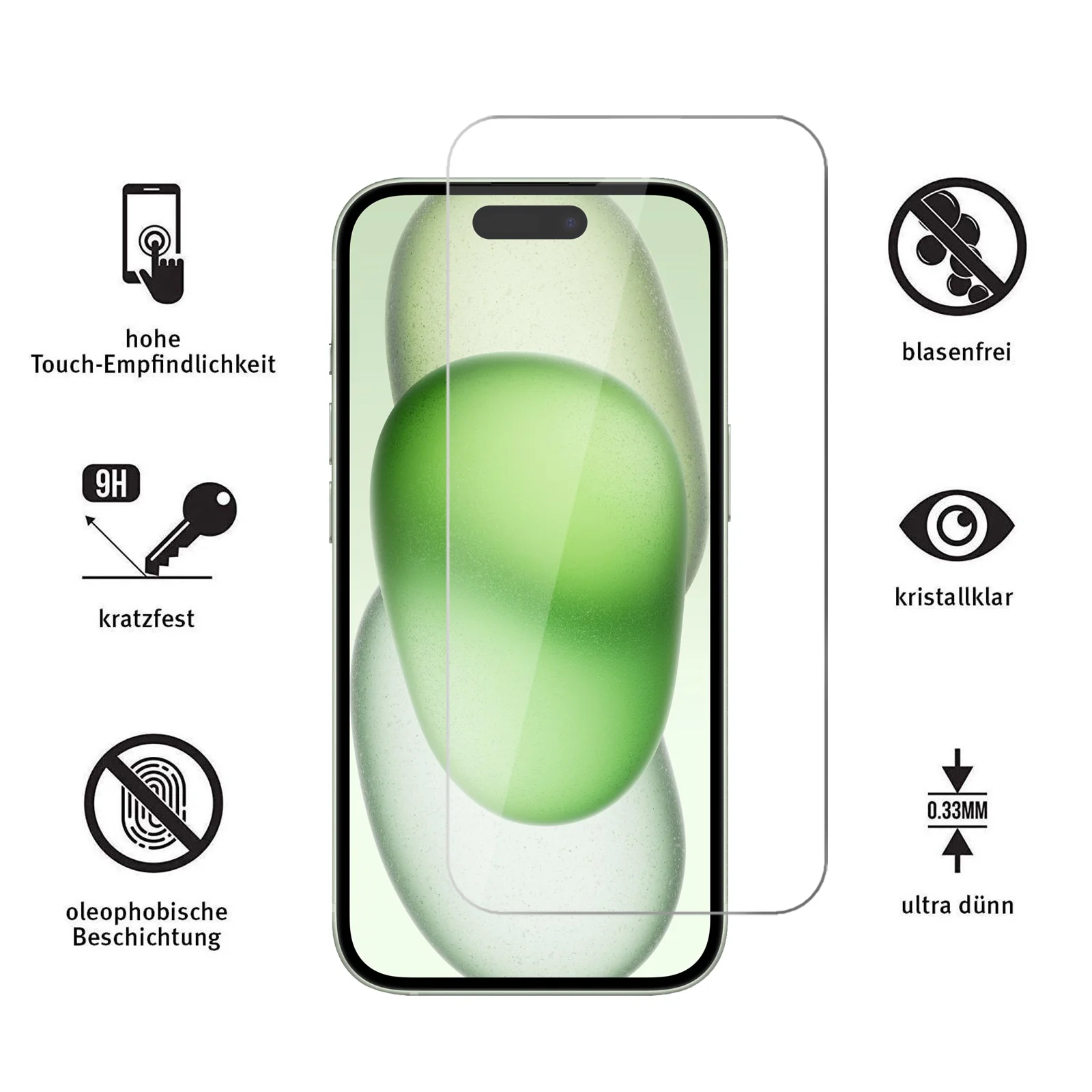 ArktisPRO iPhone 15 Plus Displayschutz GLAS - 3er Set - Image 3