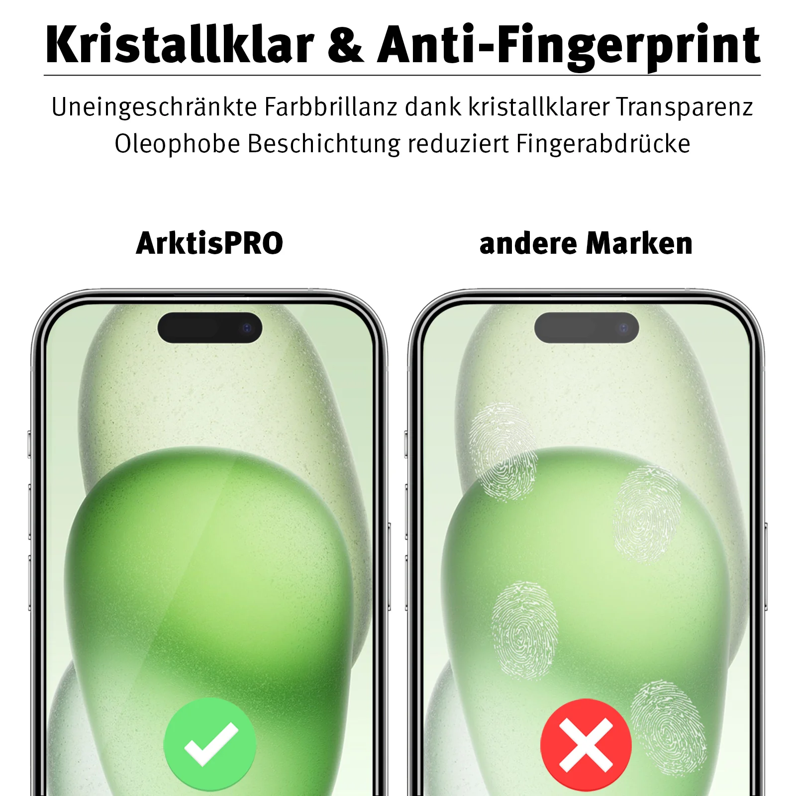 ArktisPRO iPhone 15 Plus Displayschutz GLAS - 3er Set - Image 4