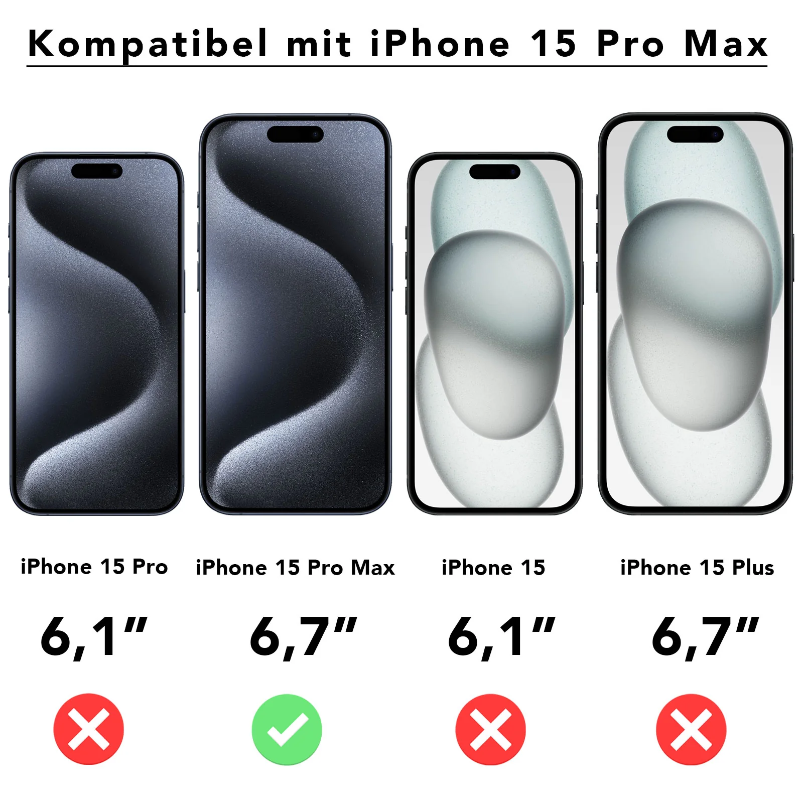 ArktisPRO iPhone 15 Pro Max FULL COVER Displayschutz GLAS - hüllenfreundlich - Image 6