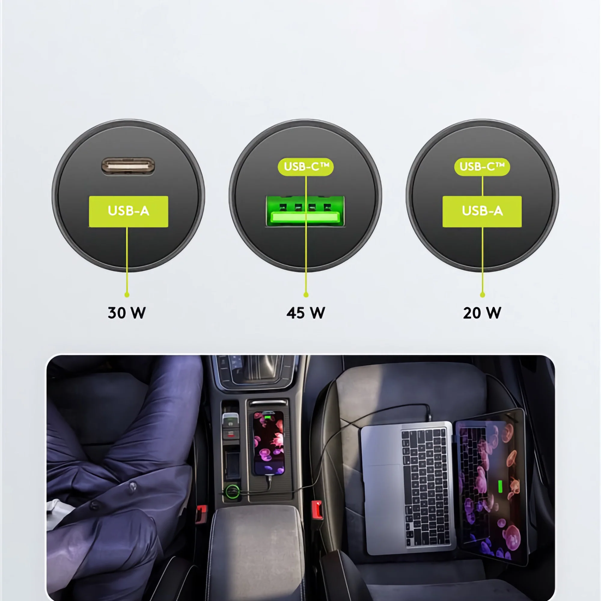Dual USB Auto-Schnellladegerät USB-C PD 45 W - Image 4