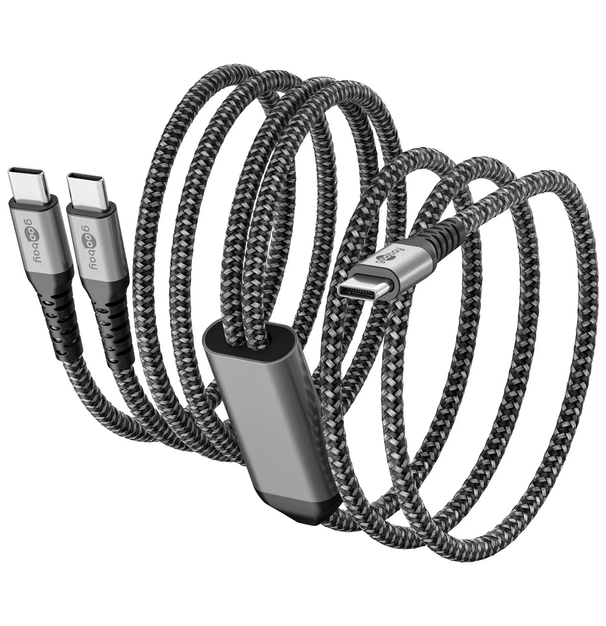 Dual USB-C auf USB-C Textilkabel mit Metallsteckern - Image 6