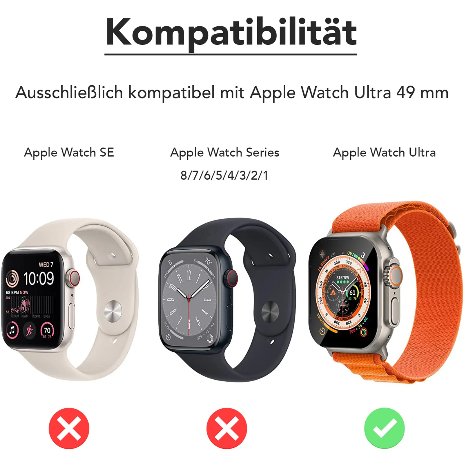 arktis ADVENTURE Displayschutz Glas für Apple Watch Ultra 49 mm - 2er Set - Image 6