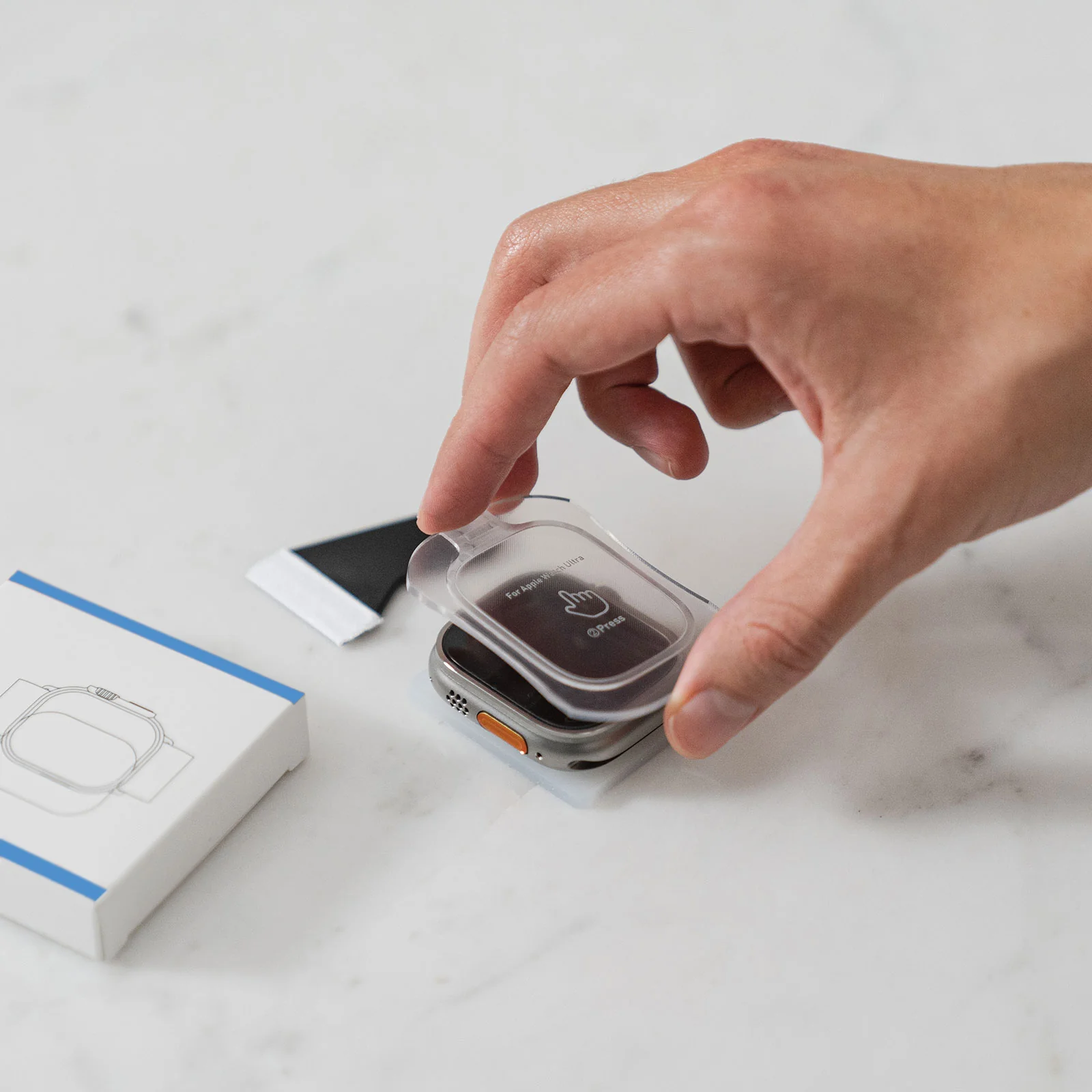 CRYSTAL CLEAR Displayschutz GLAS für Apple Watch Ultra 49 mm - 2er Set - Image 7
