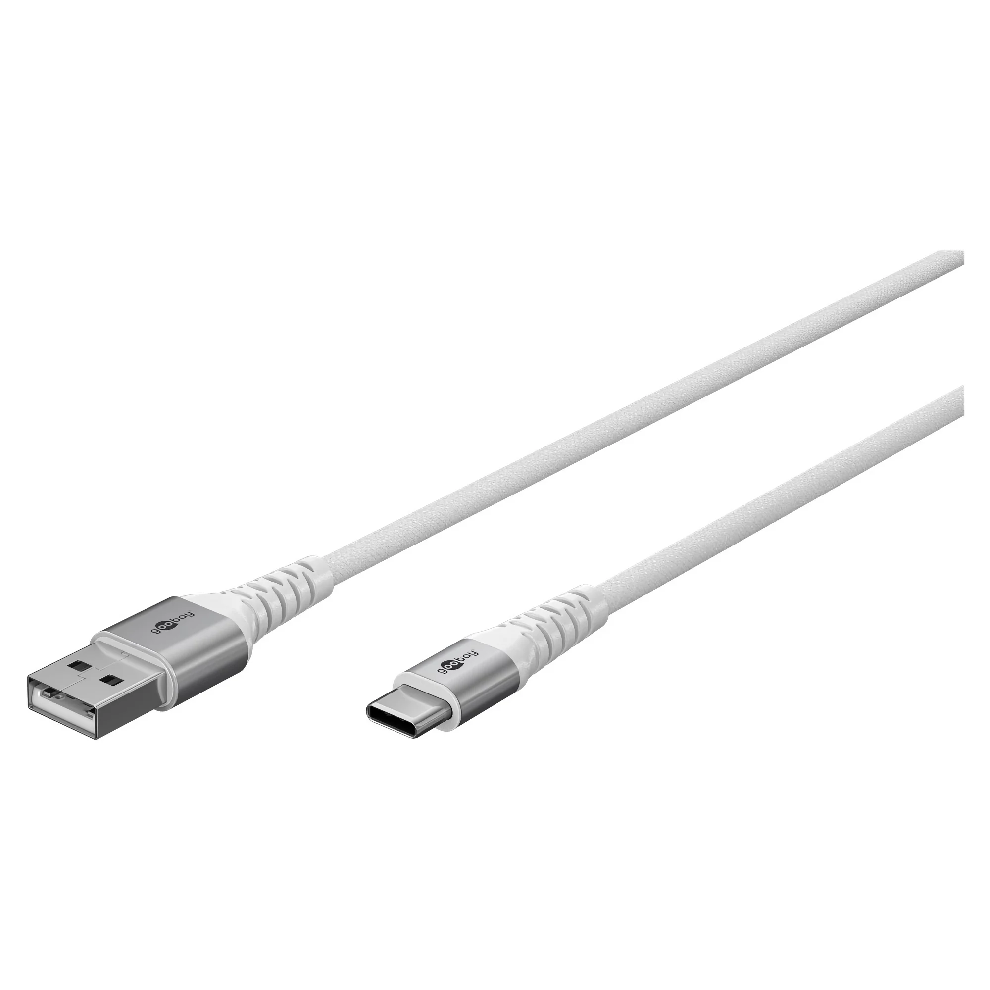 USB-C auf USB-A Kabel Textilkabel mit Metallsteckern - Image 3