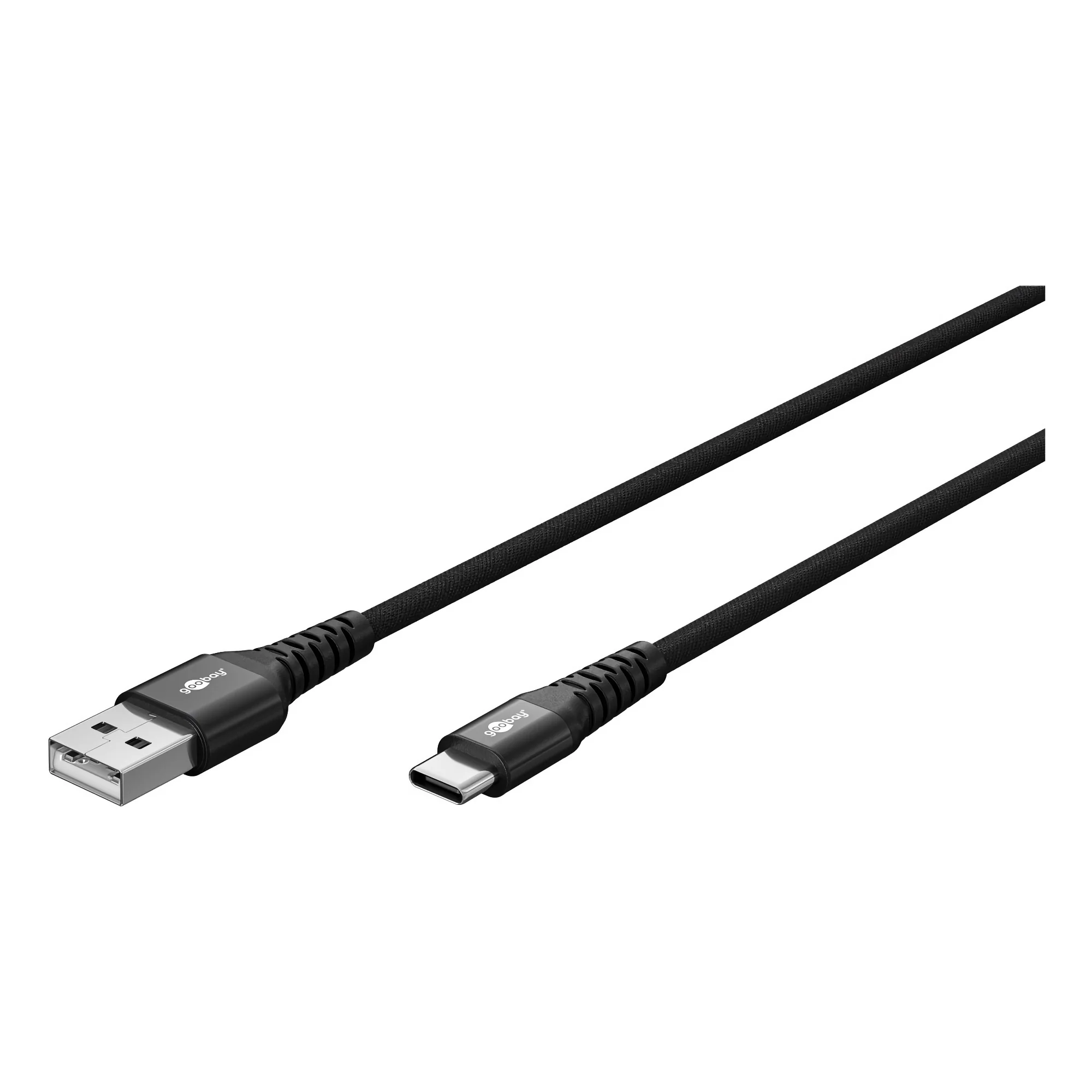 USB-C auf USB-A Kabel Textilkabel mit Metallsteckern - Image 8