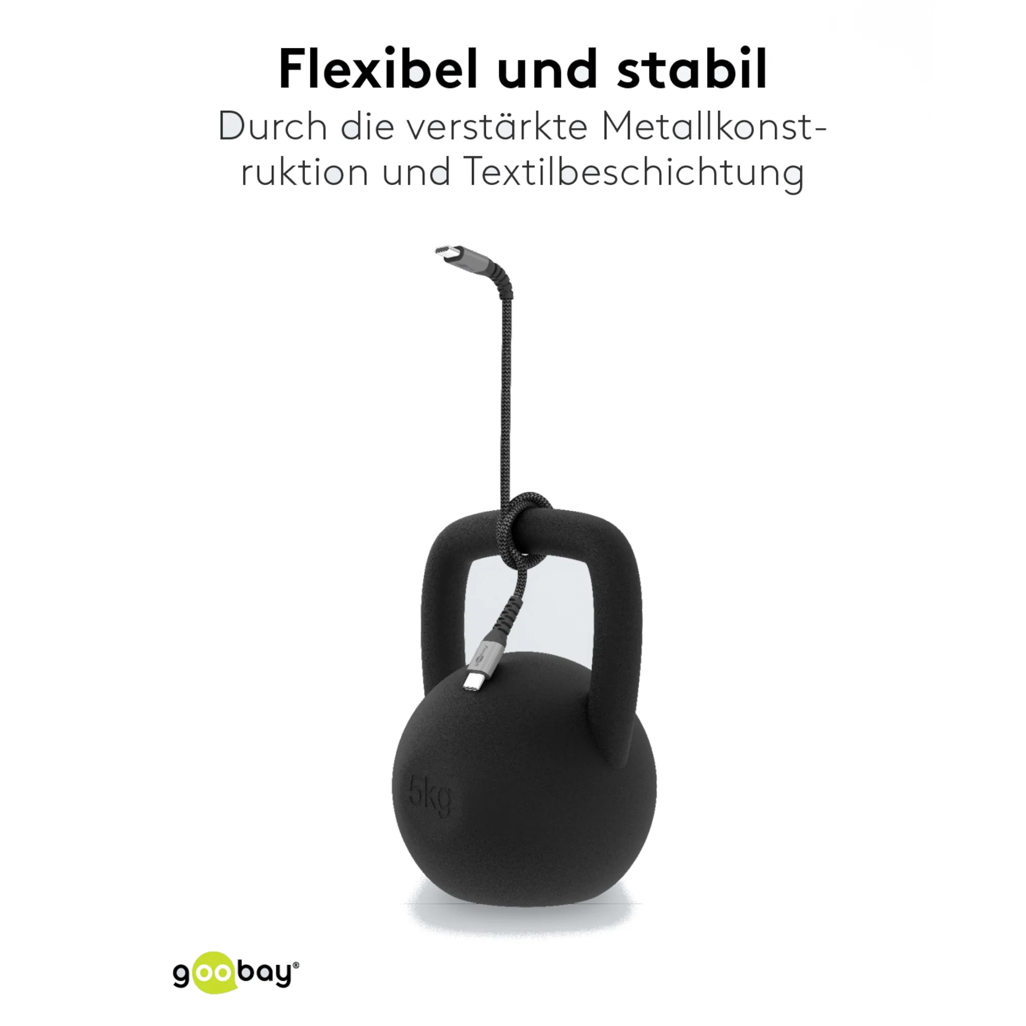 USB-C auf USB-C Kabel Textilkabel mit Metallsteckern - Image 11